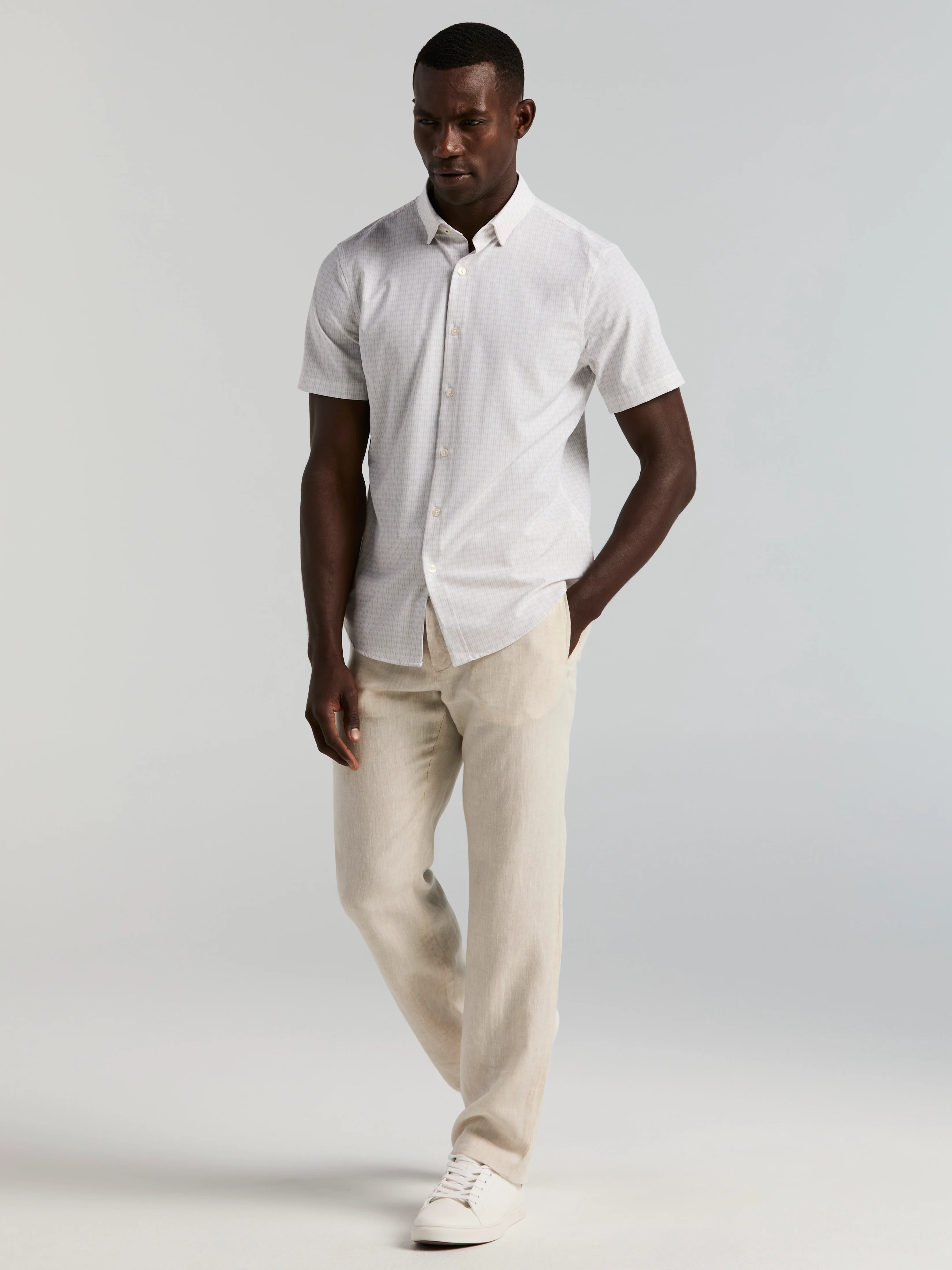 Slim Fit Abstract Micro-Print Shirt - Image 4