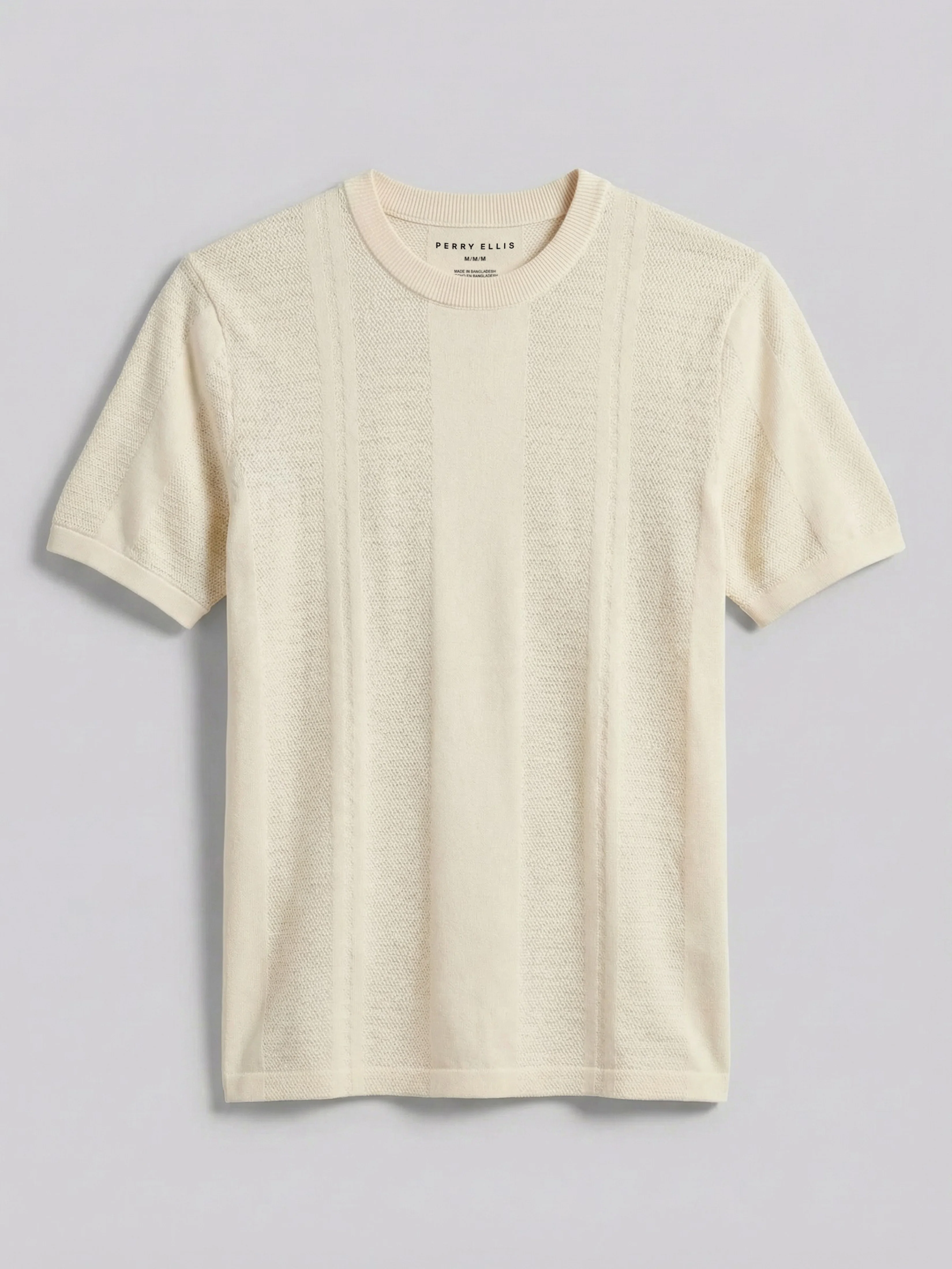 Textured Stripe Crew Neck Sweater Tee - Image 6