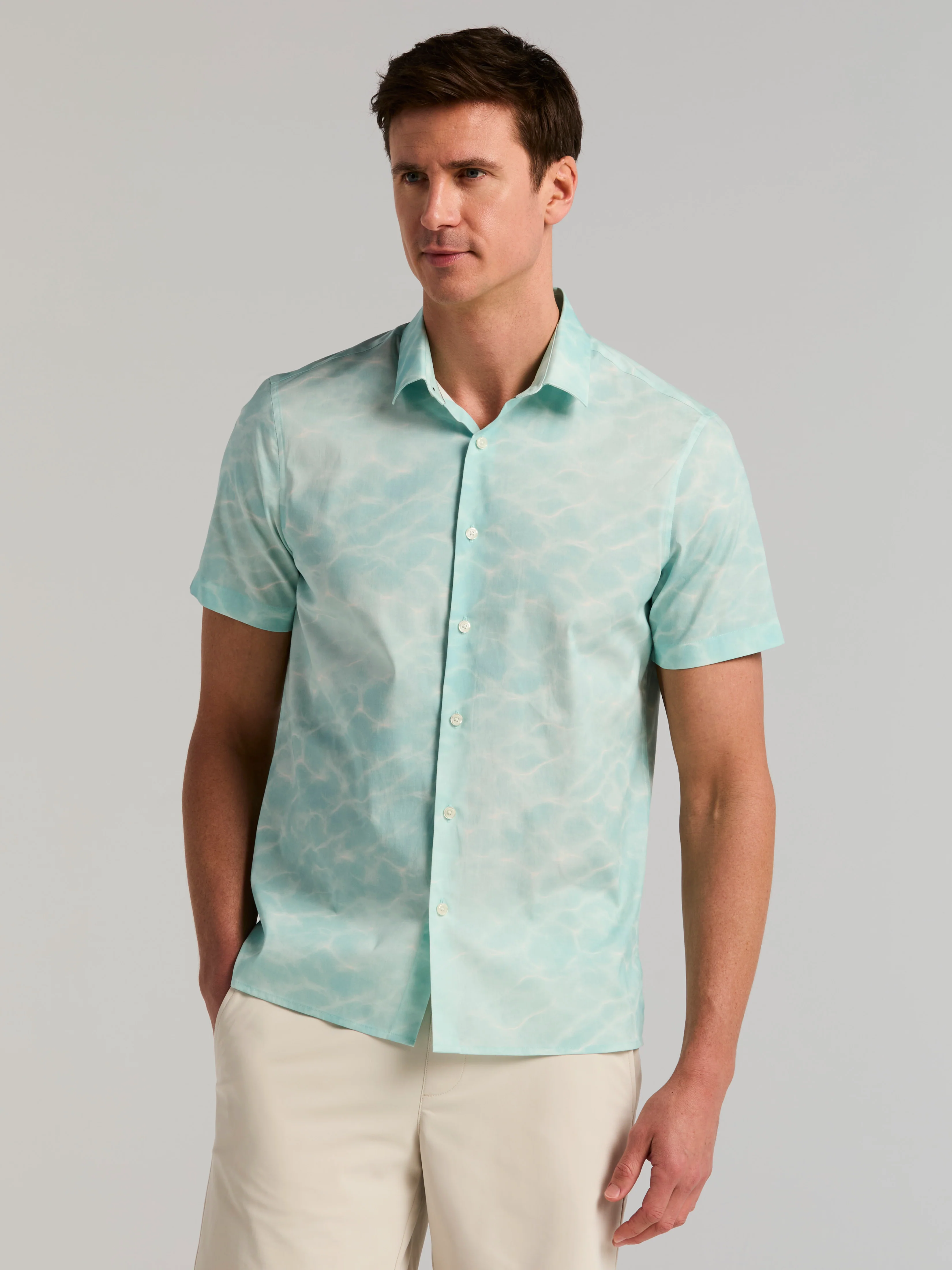 Water Print TENCEL™ Poplin Cotton Shirt