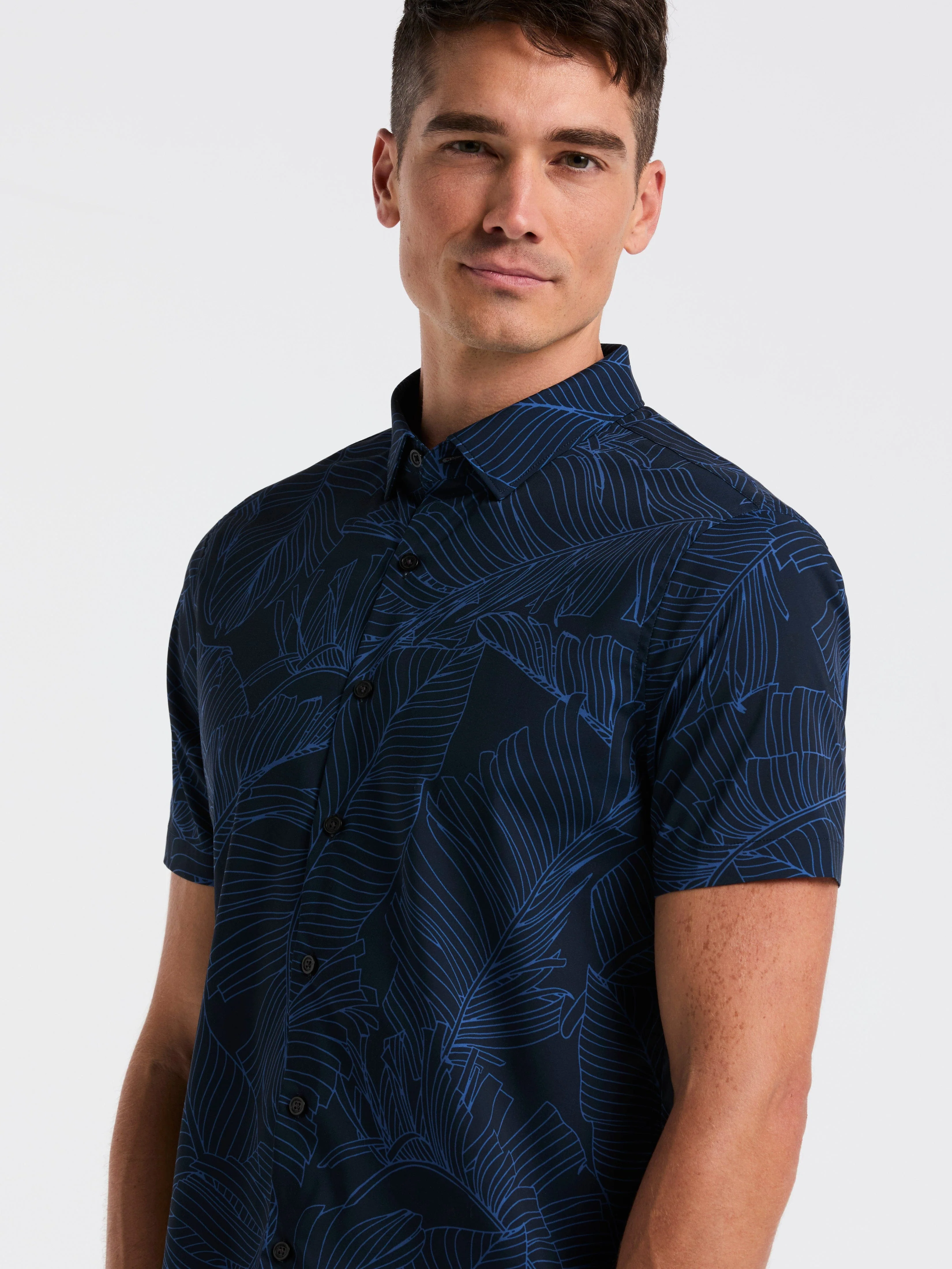 Slim Fit Botanical Print Shirt - Image 2