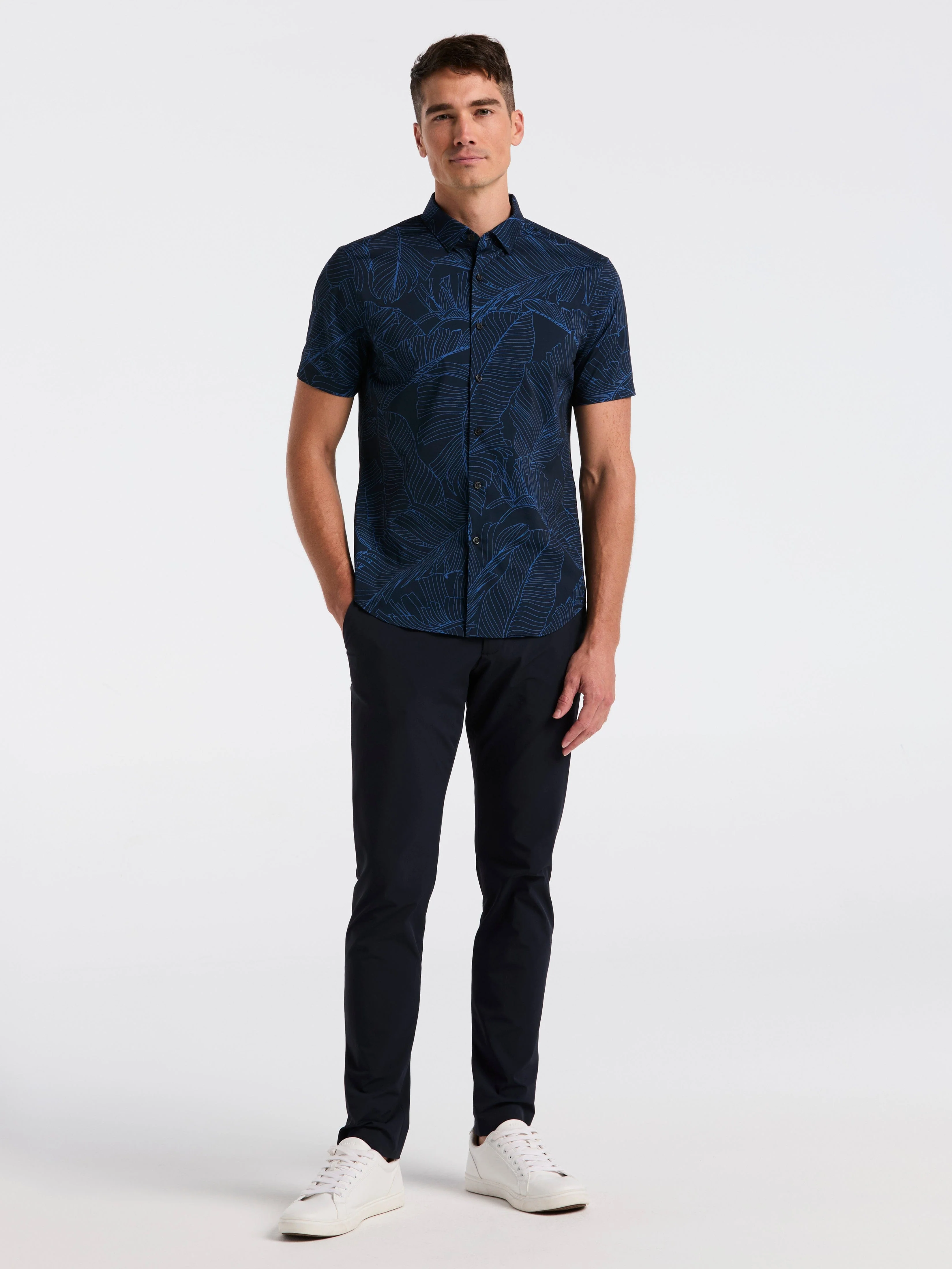 Slim Fit Botanical Print Shirt - Image 4
