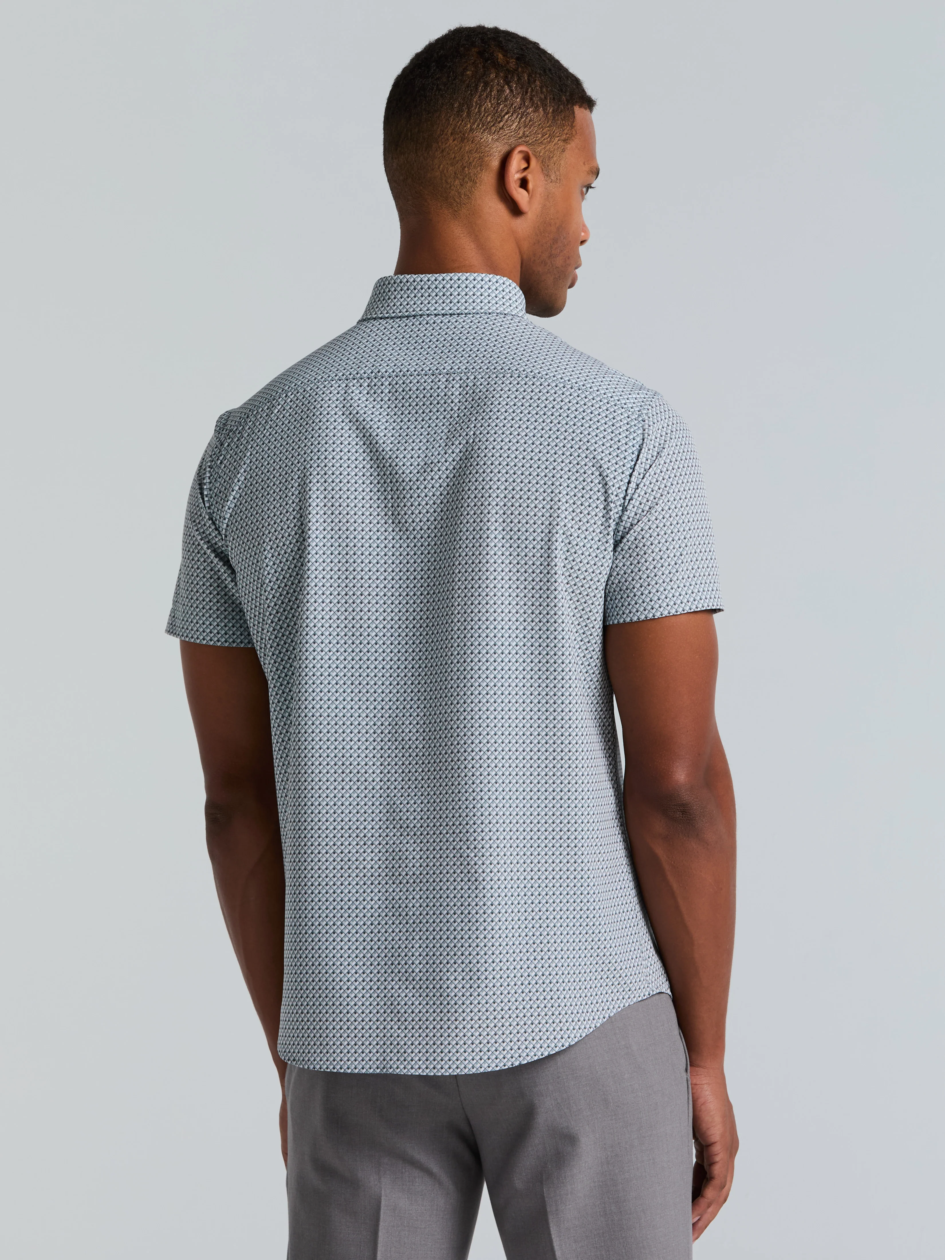 Slim Fit Cube Geometric Print Shirt - Image 5