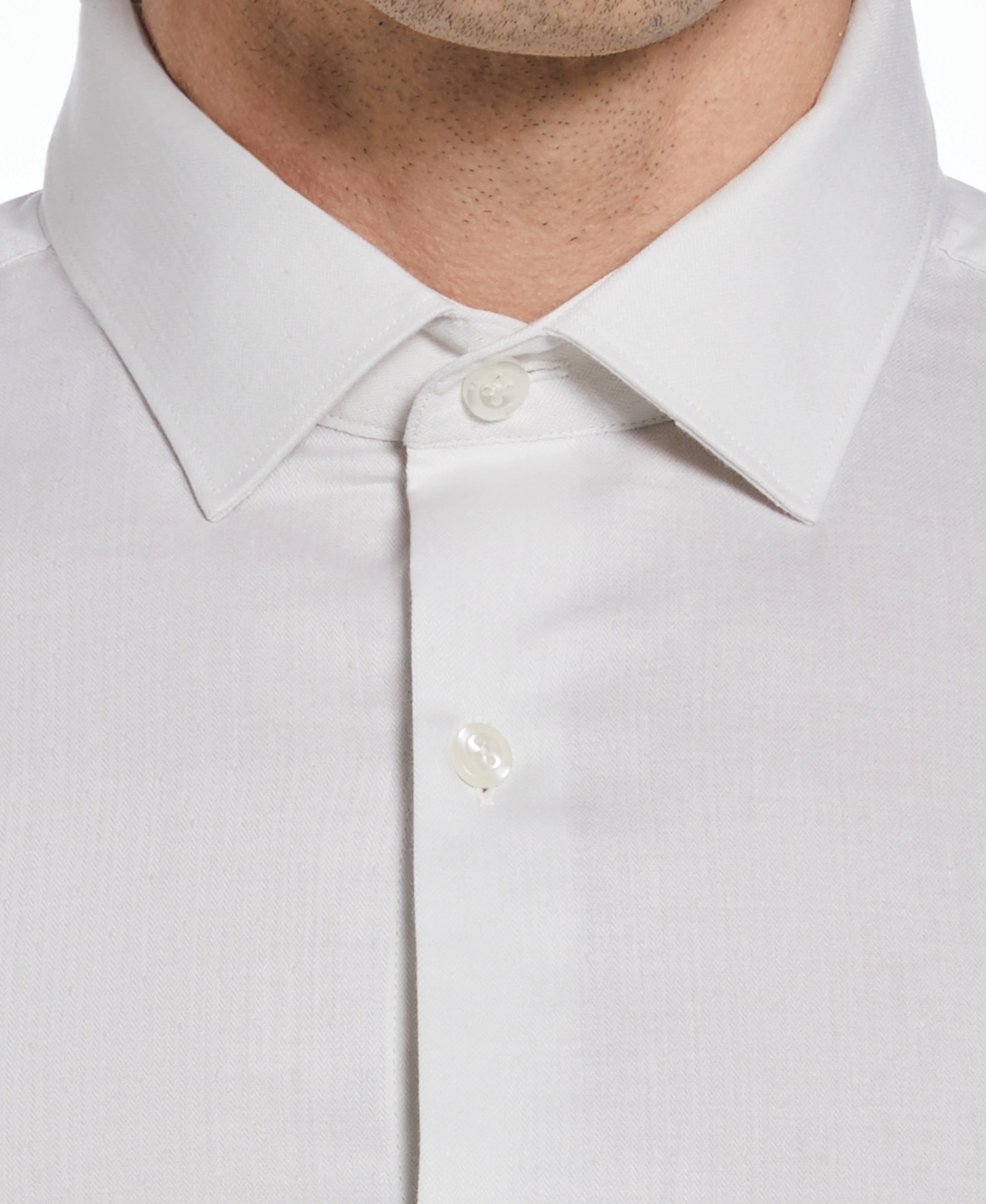 Slim Fit Dobby Polka Dot Print Dress Shirt - Image 3