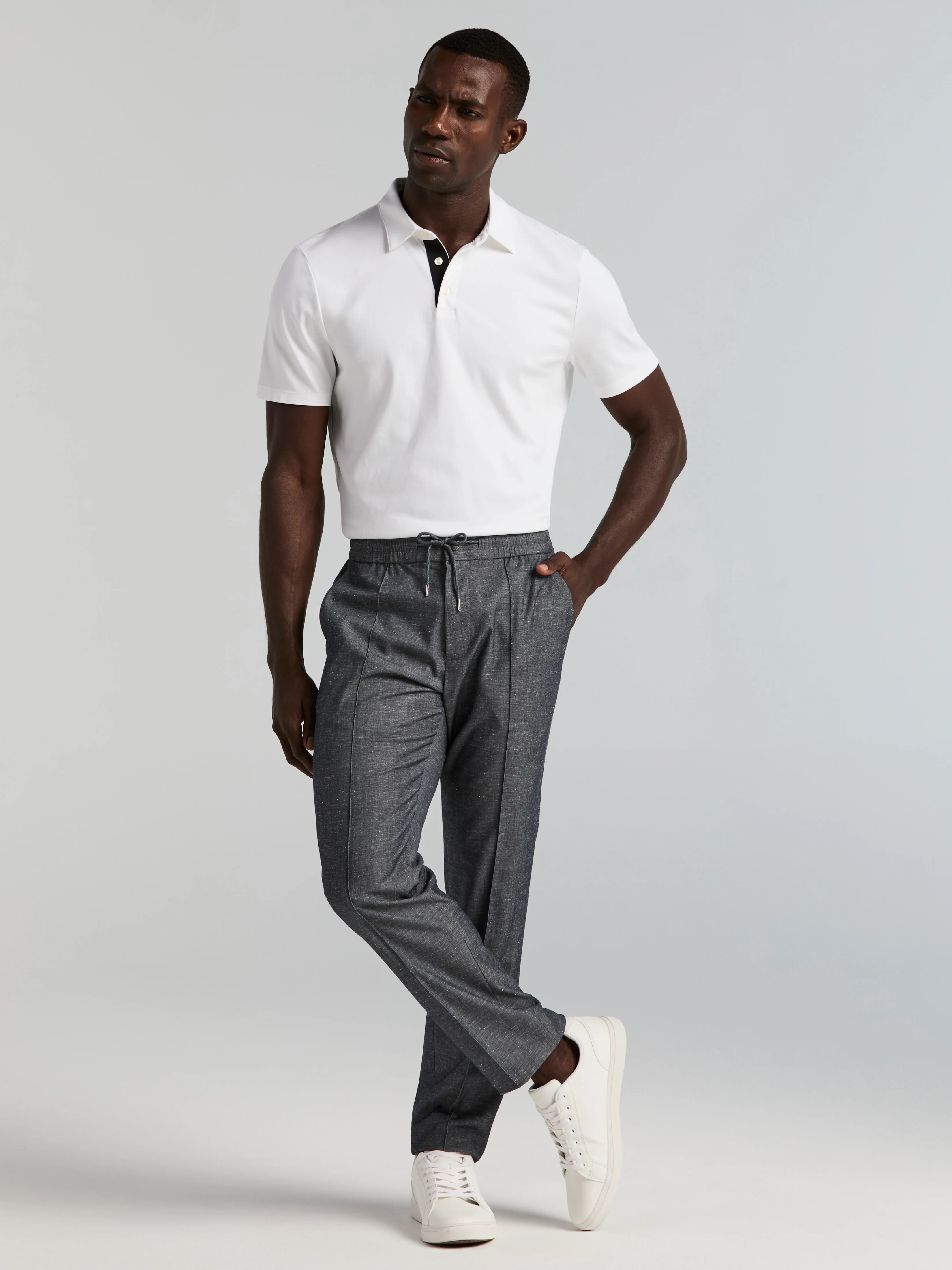 Slim Fit Linen Blend Drawstring Pant - Image 10