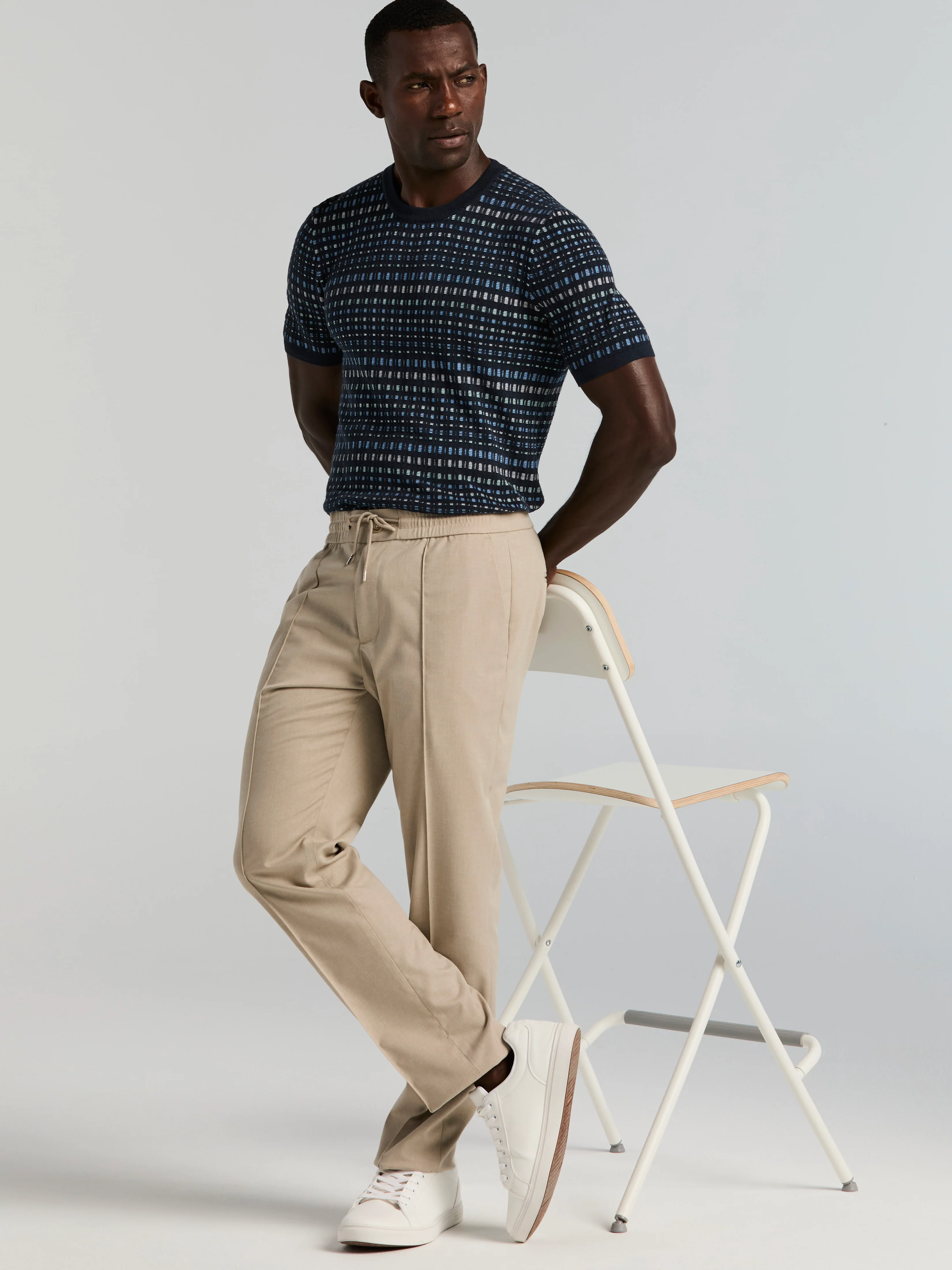 Slim Fit Linen Blend Drawstring Pant - Image 5