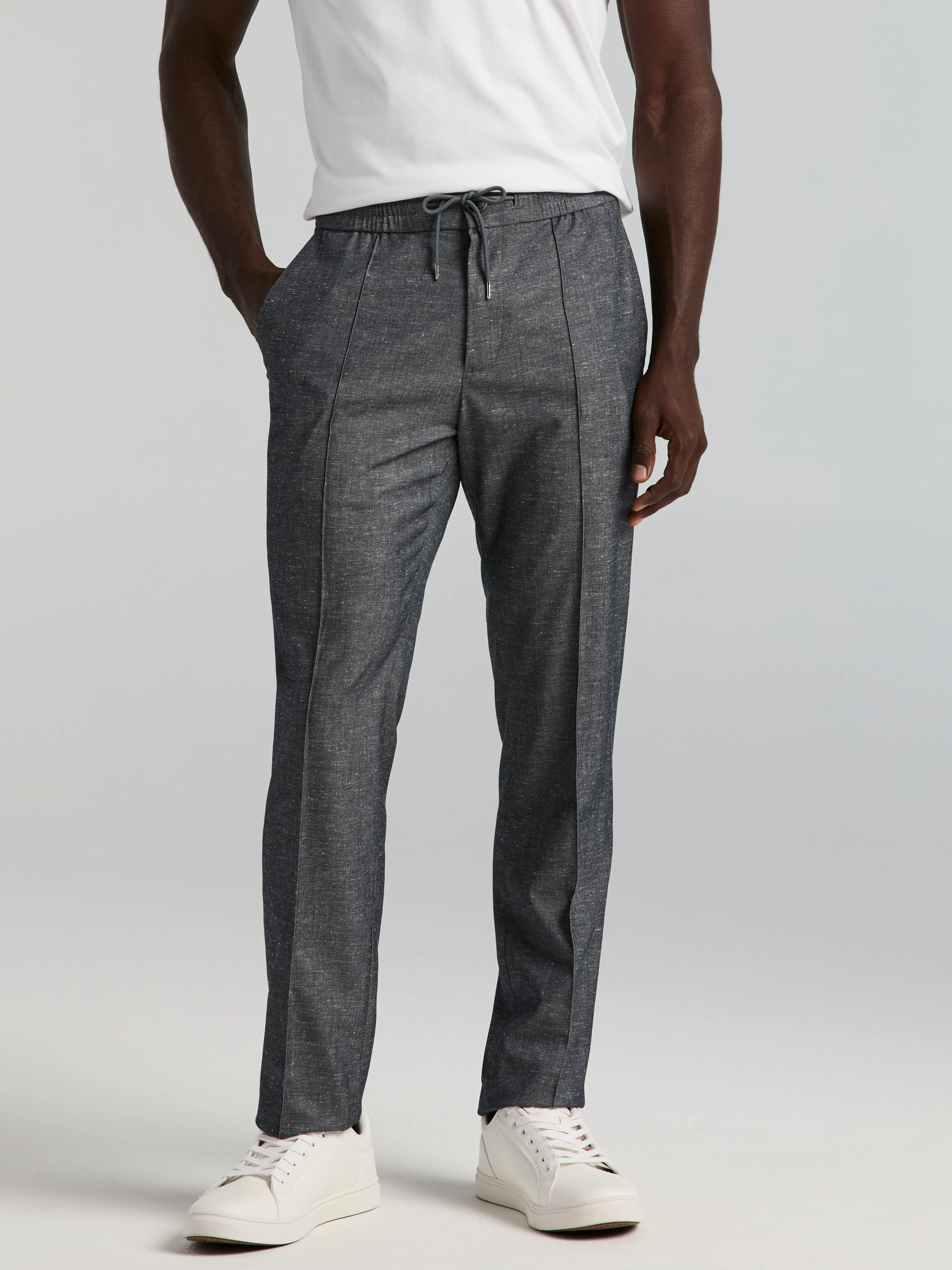 Slim Fit Linen Blend Drawstring Pant - Image 6