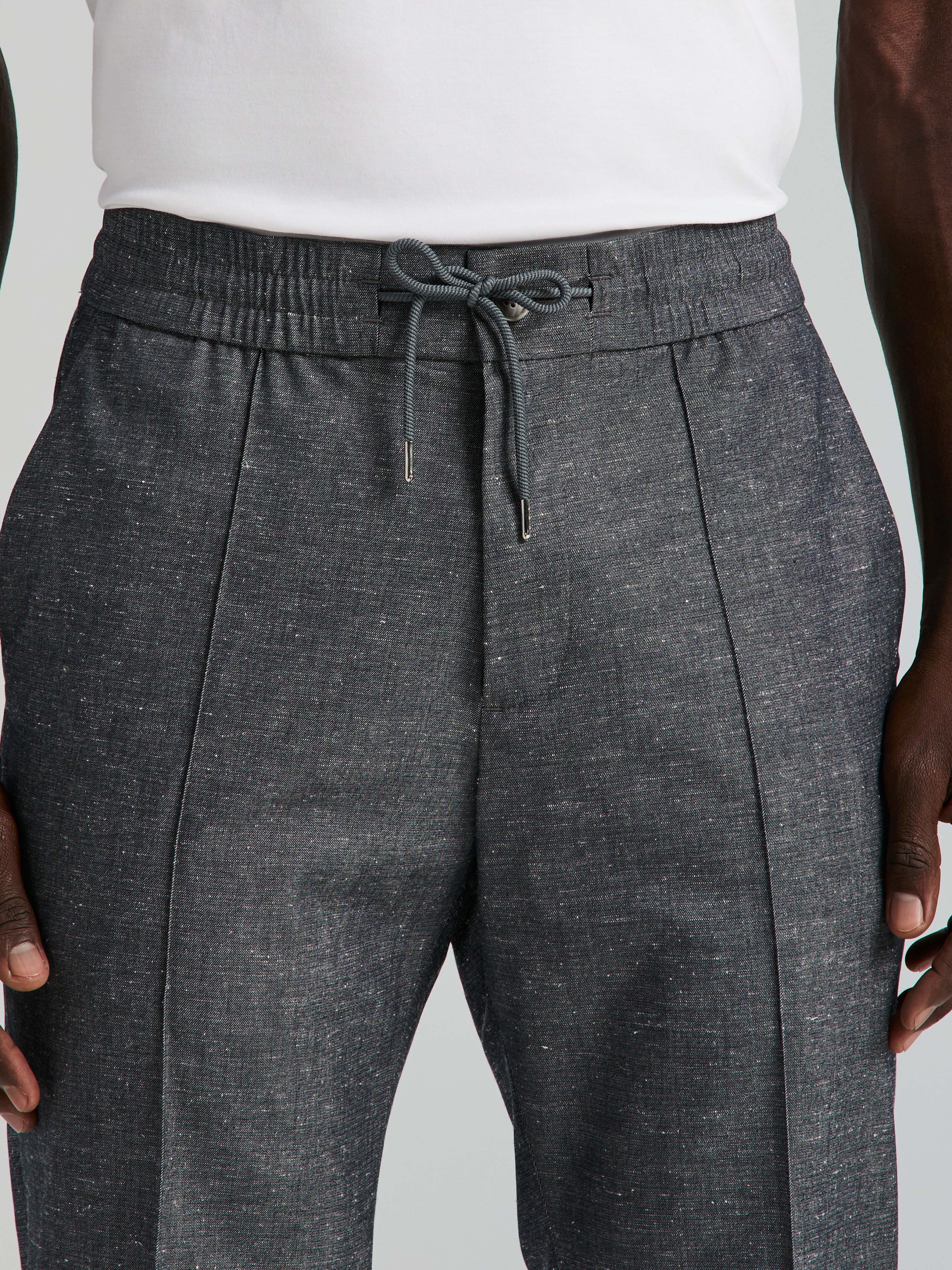 Slim Fit Linen Blend Drawstring Pant - Image 7
