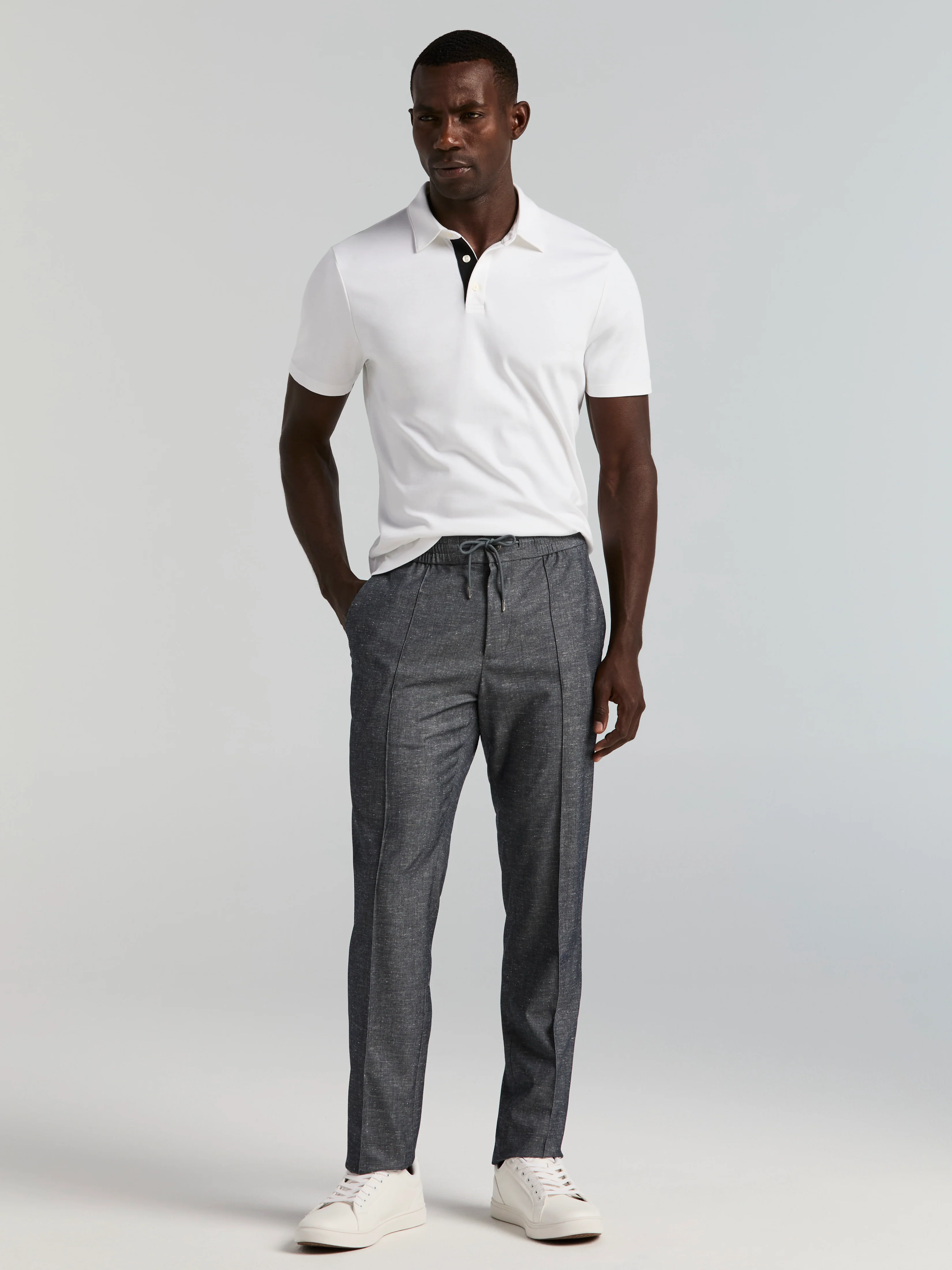 Slim Fit Linen Blend Drawstring Pant - Image 9