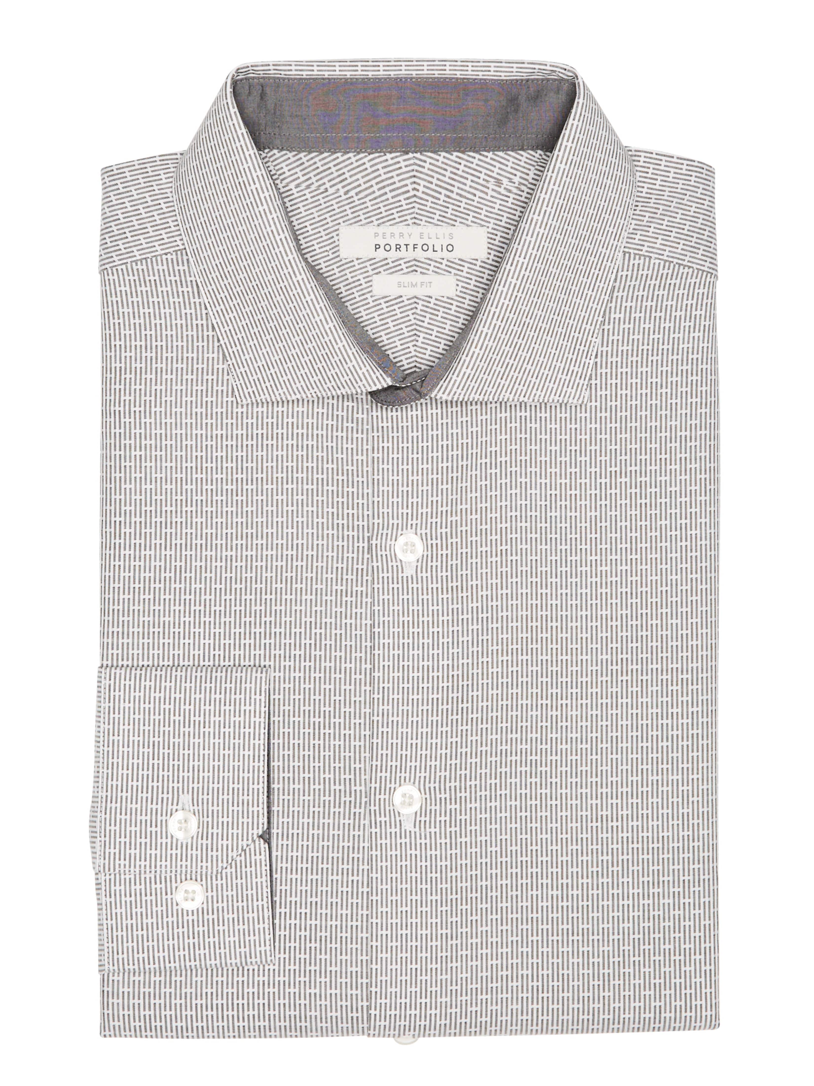 Slim Fit Mini Stripe Dobby Dress Shirt - Image 2