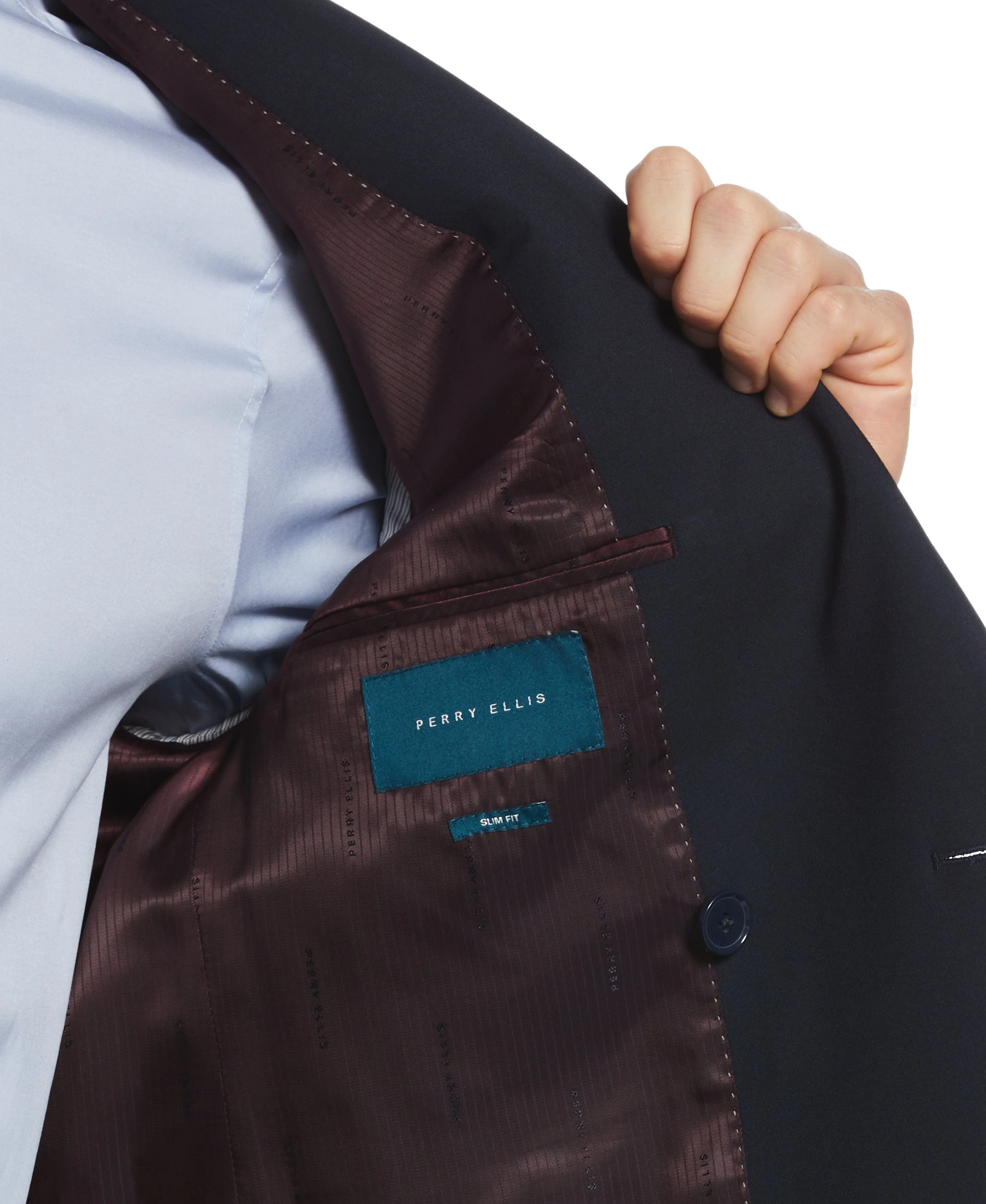 Slim Fit Double Breasted Peak Lapel Suit Jacket - Image 3