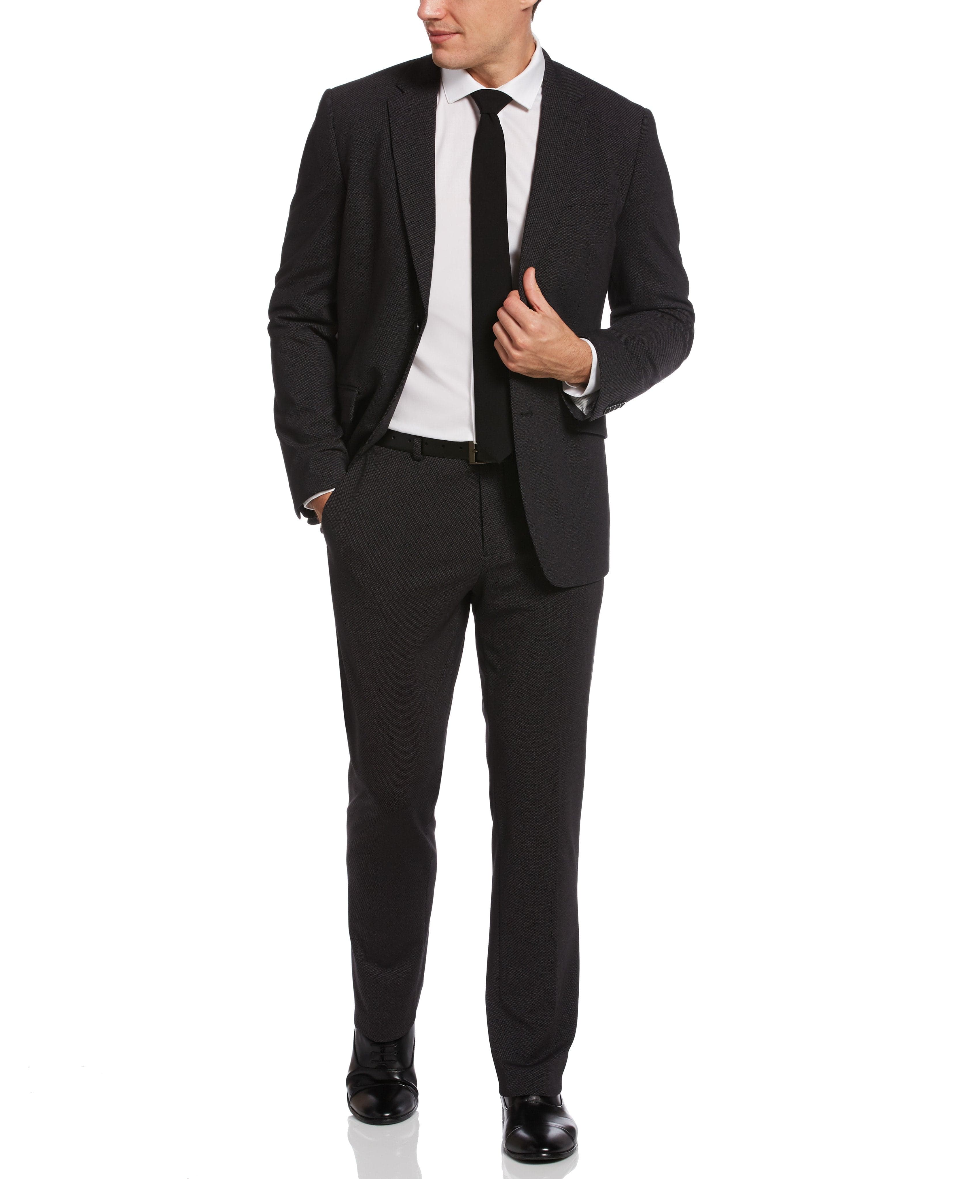 Slim Fit Pindot Stretch Knit Suit Jacket - Image 7