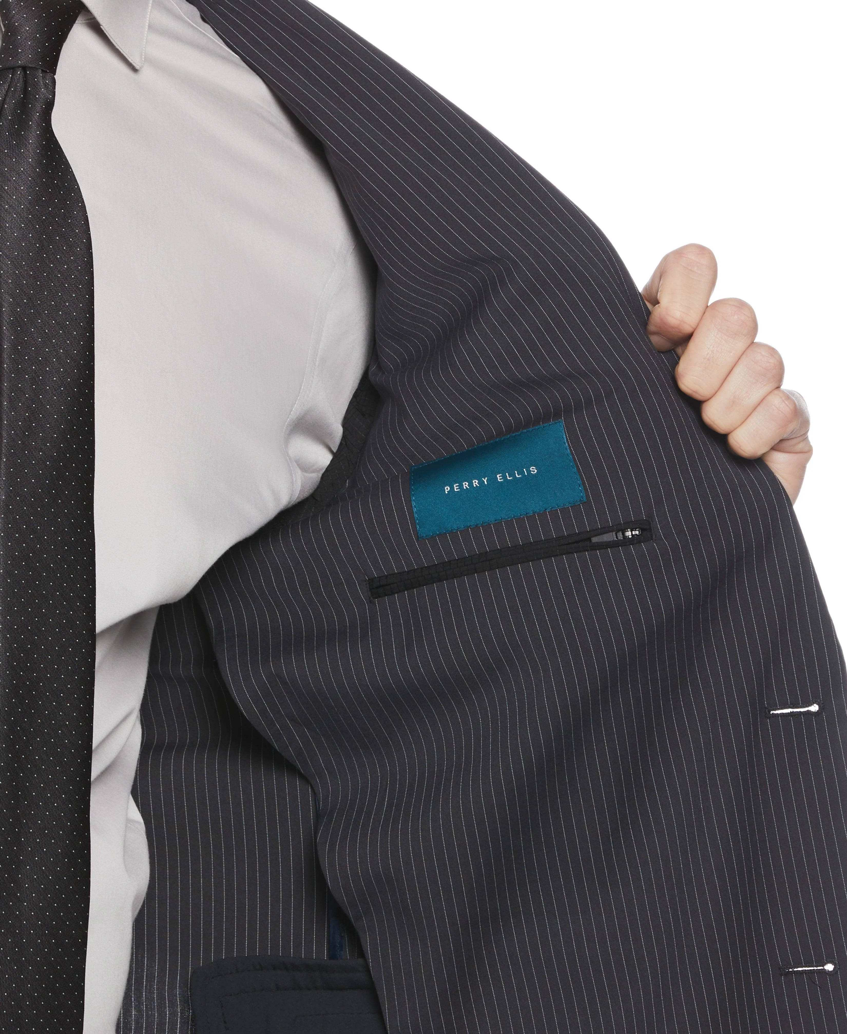 Slim Fit Pinstripe Suit Jacket - Image 3