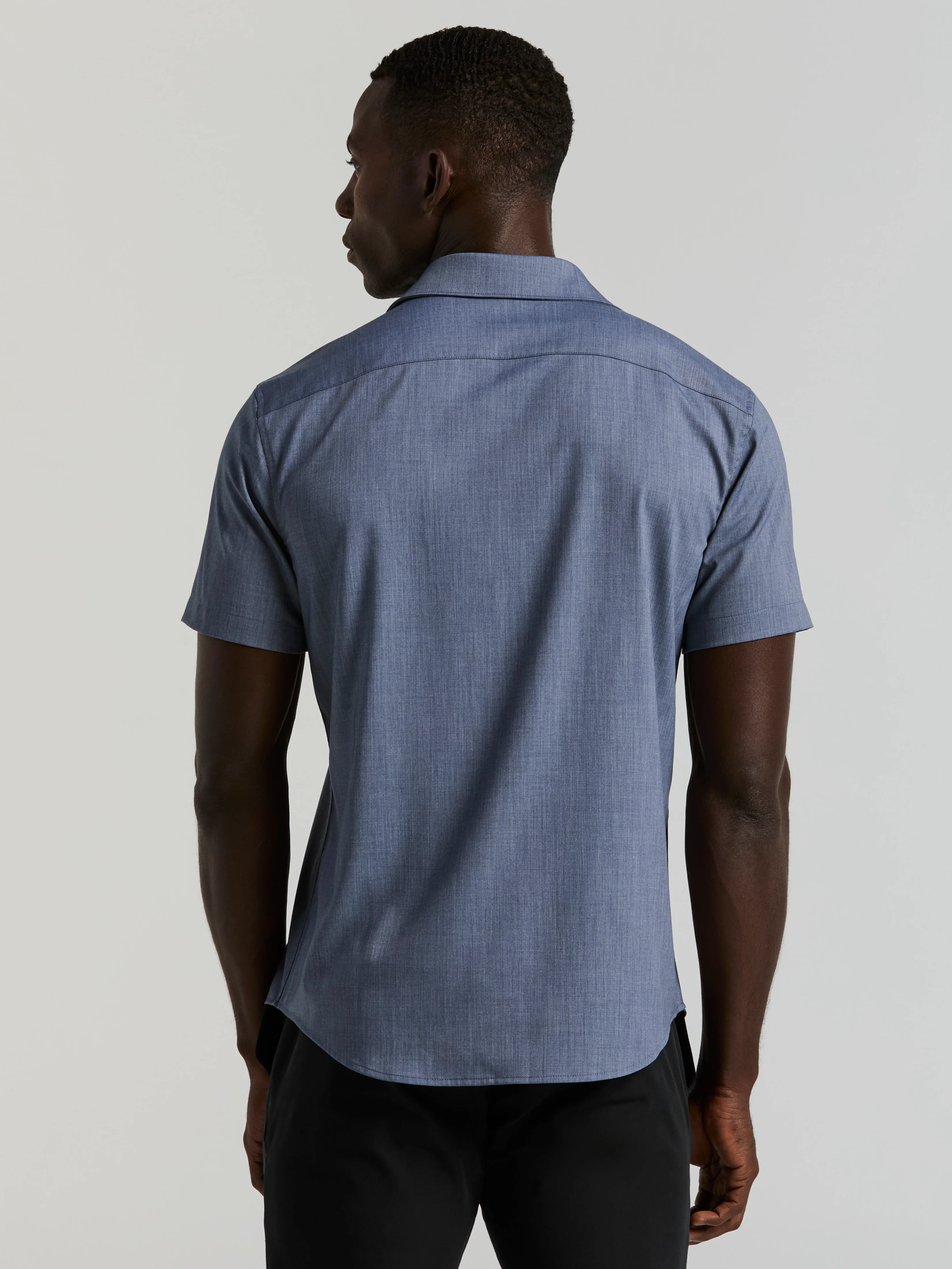 Slim Fit Total Stretch Heathered Short Sleeve Shirt - Image 12