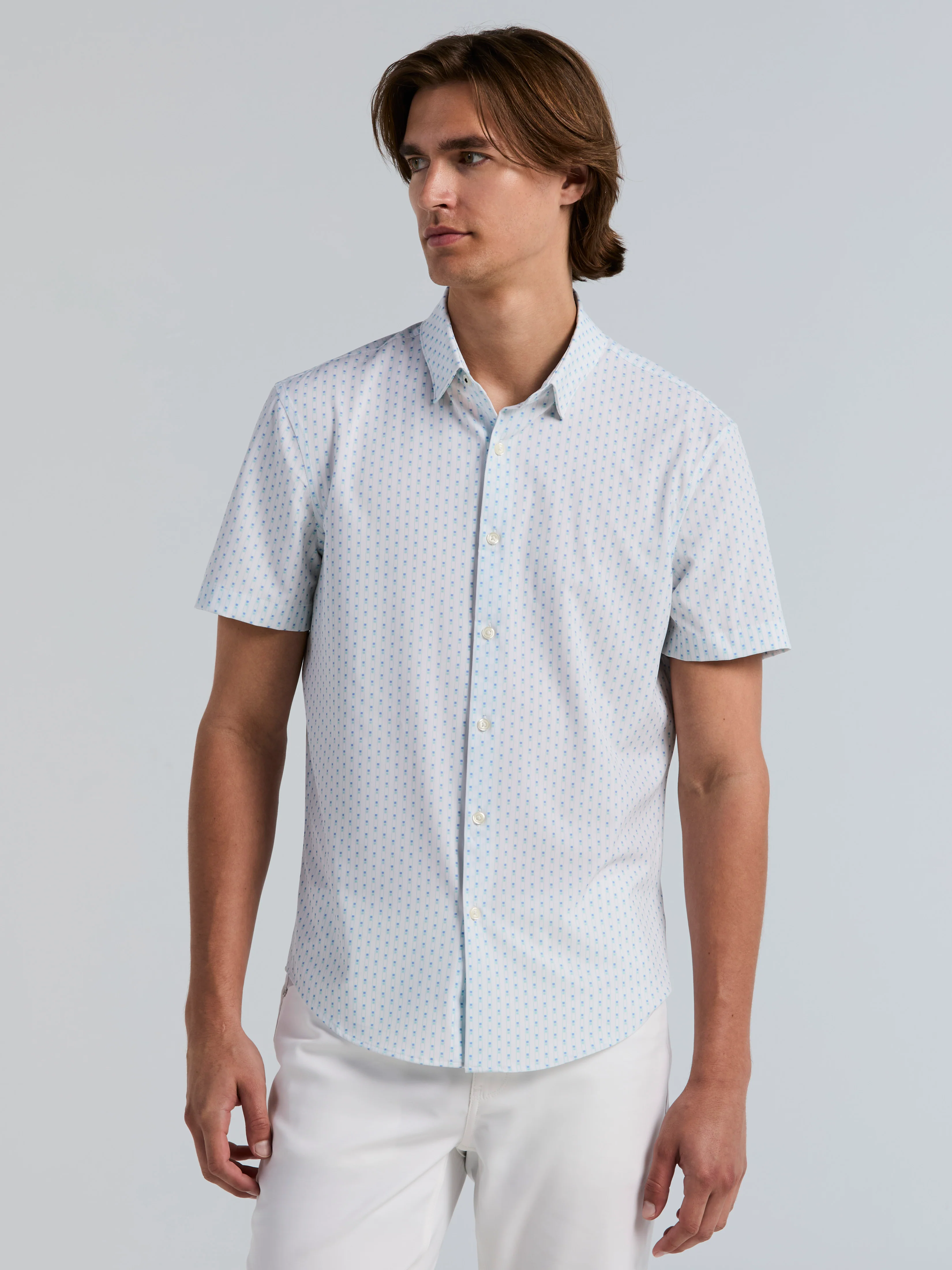 Slim Fit Square Print Shirt