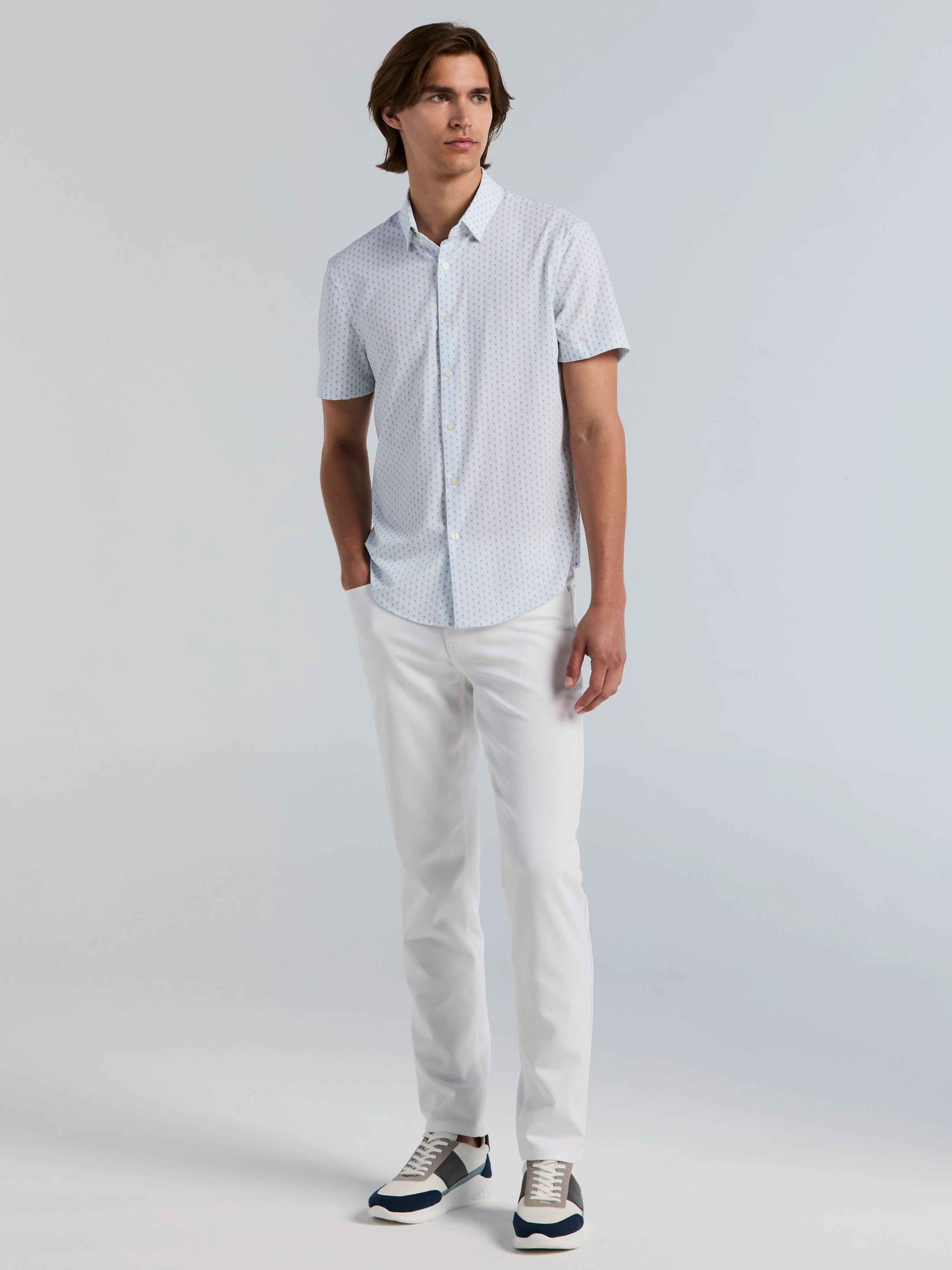 Slim Fit Square Print Shirt - Image 4