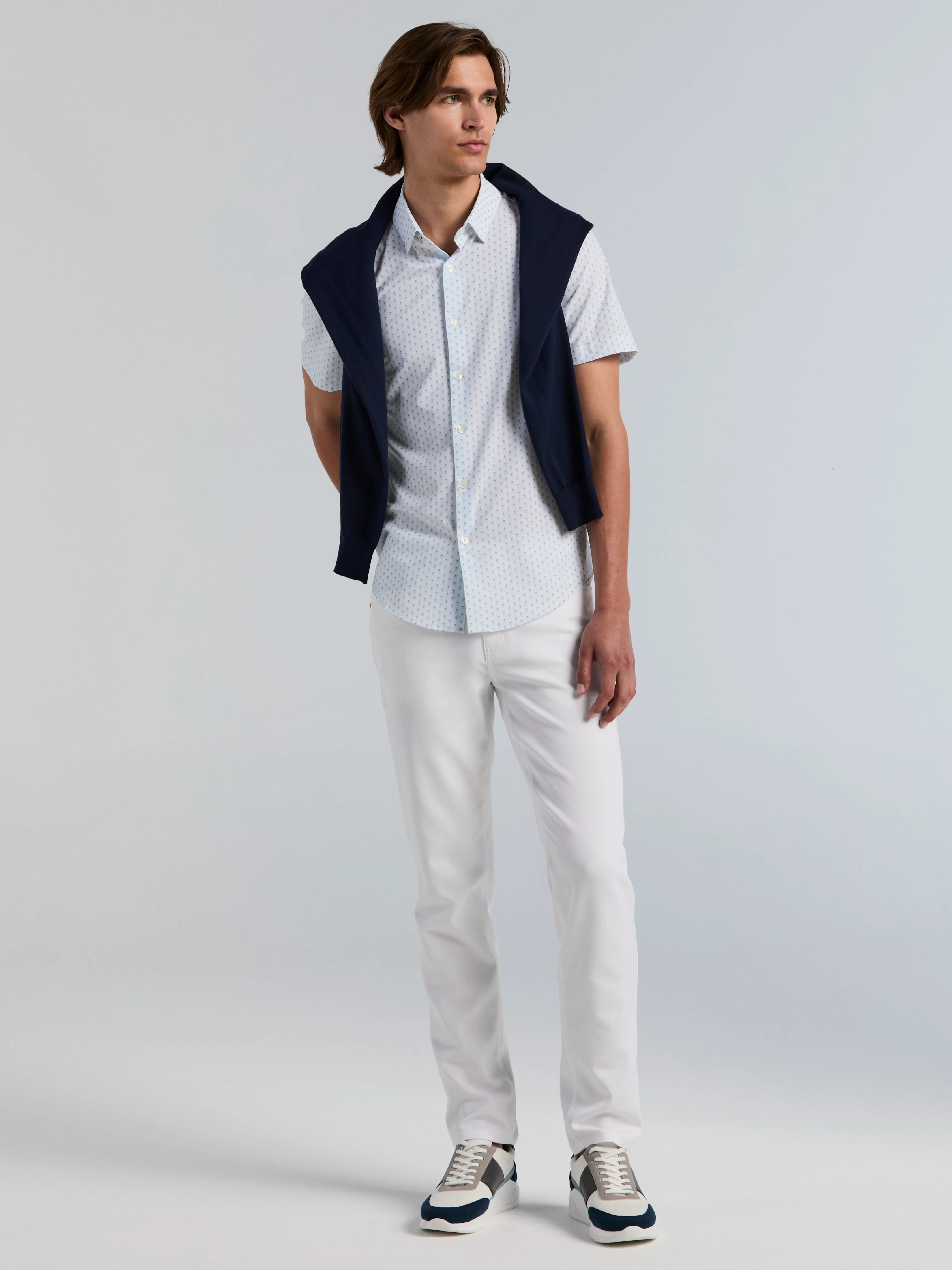 Slim Fit Square Print Shirt - Image 5