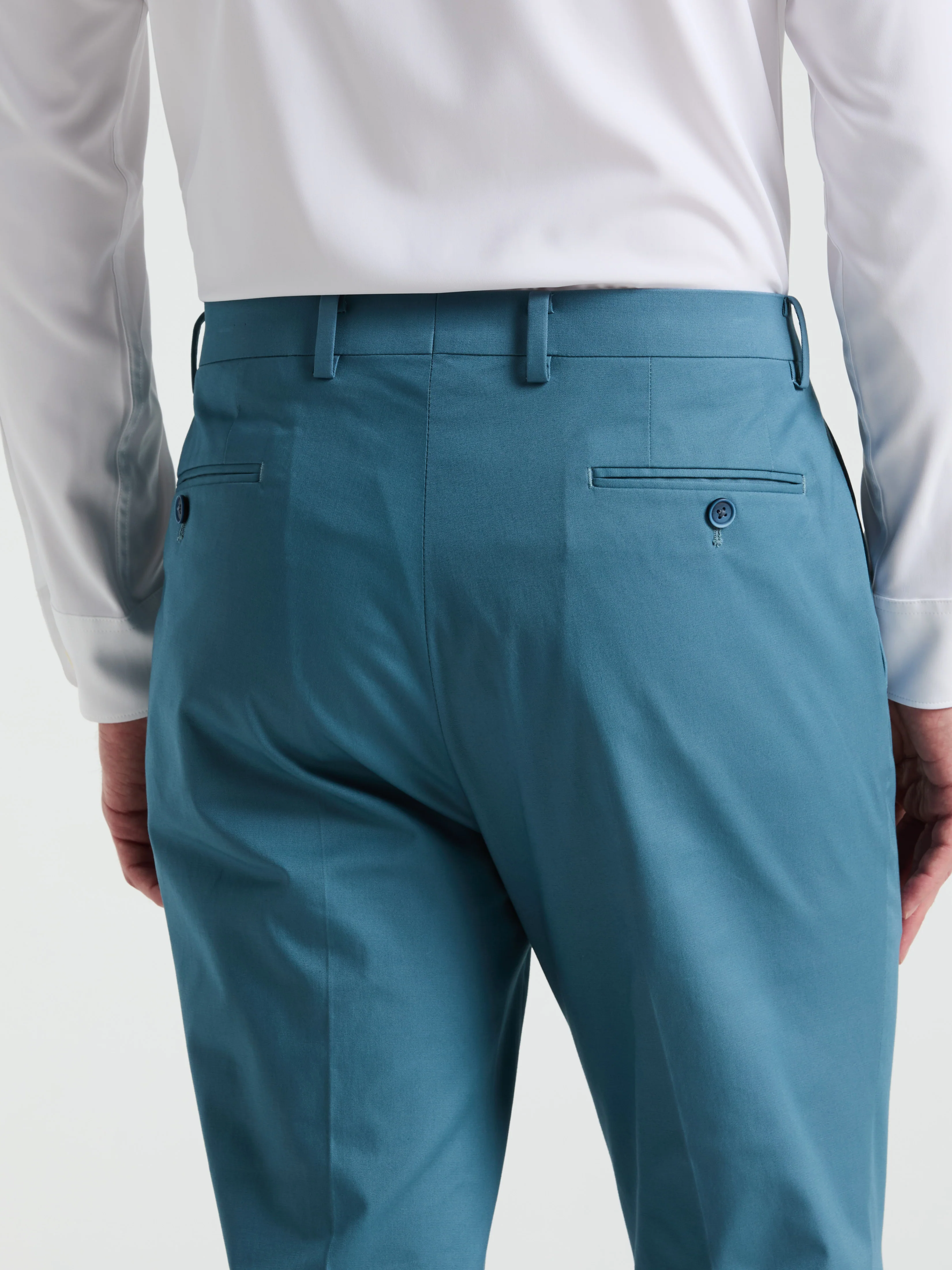 Slim Fit Solid Cotton Blend Suit Pant - Image 5