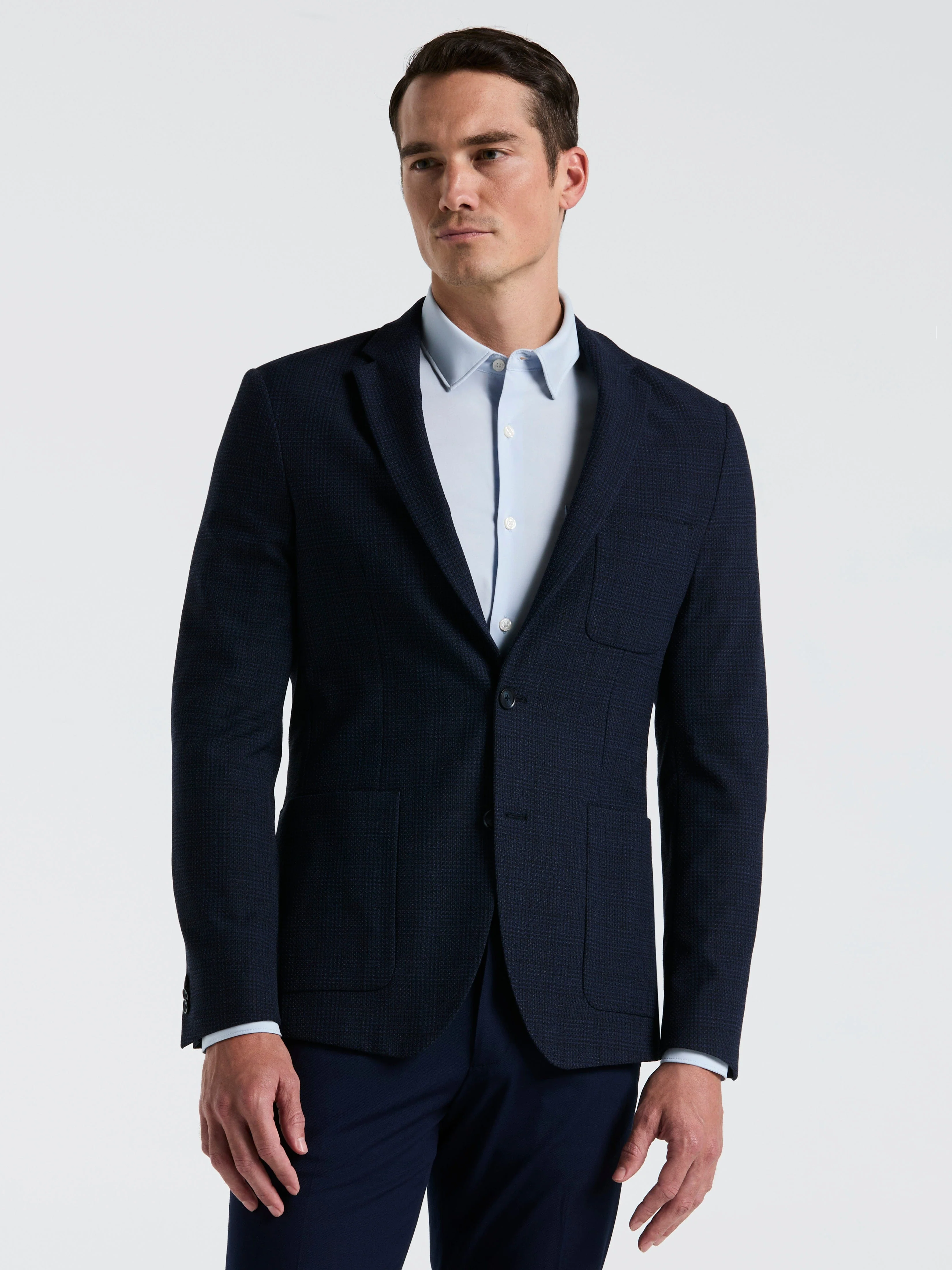 Slim Fit Sport Textured Plaid Jkt Jacket