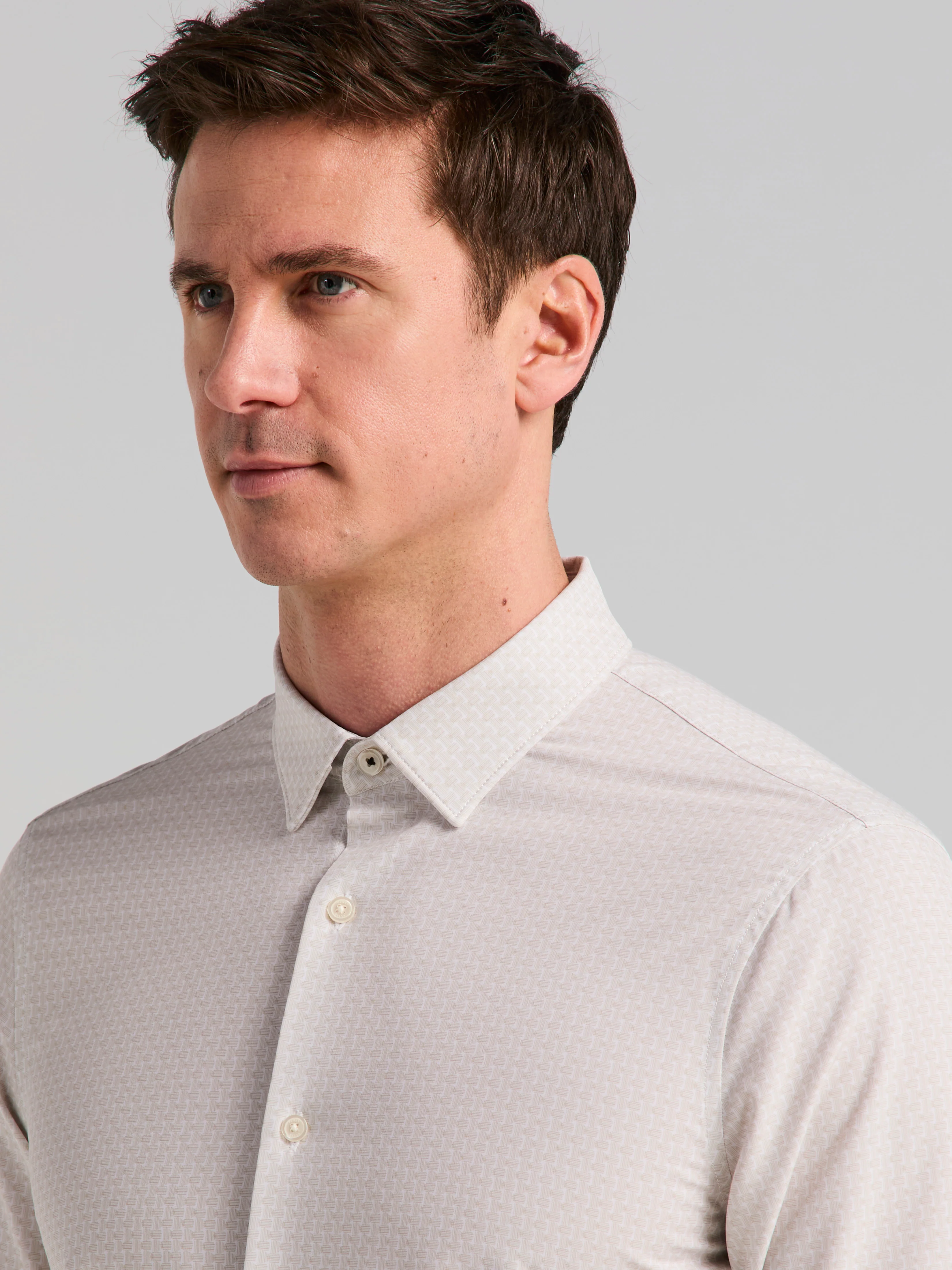 Slim Fit Total Stretch Stripe Dot Shirt - Image 2