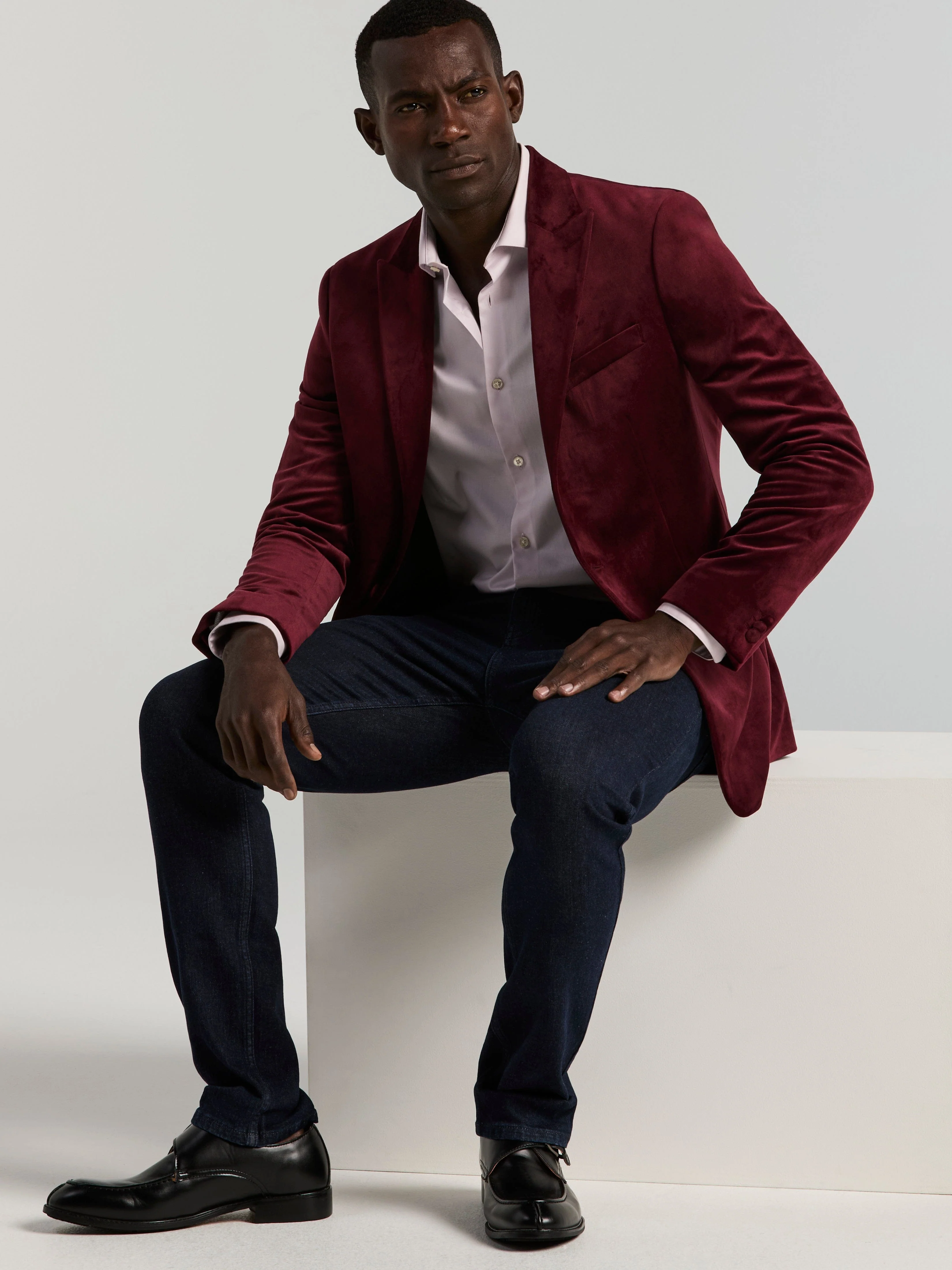 Slim Peak Lapel Velvet Jacket - Image 5