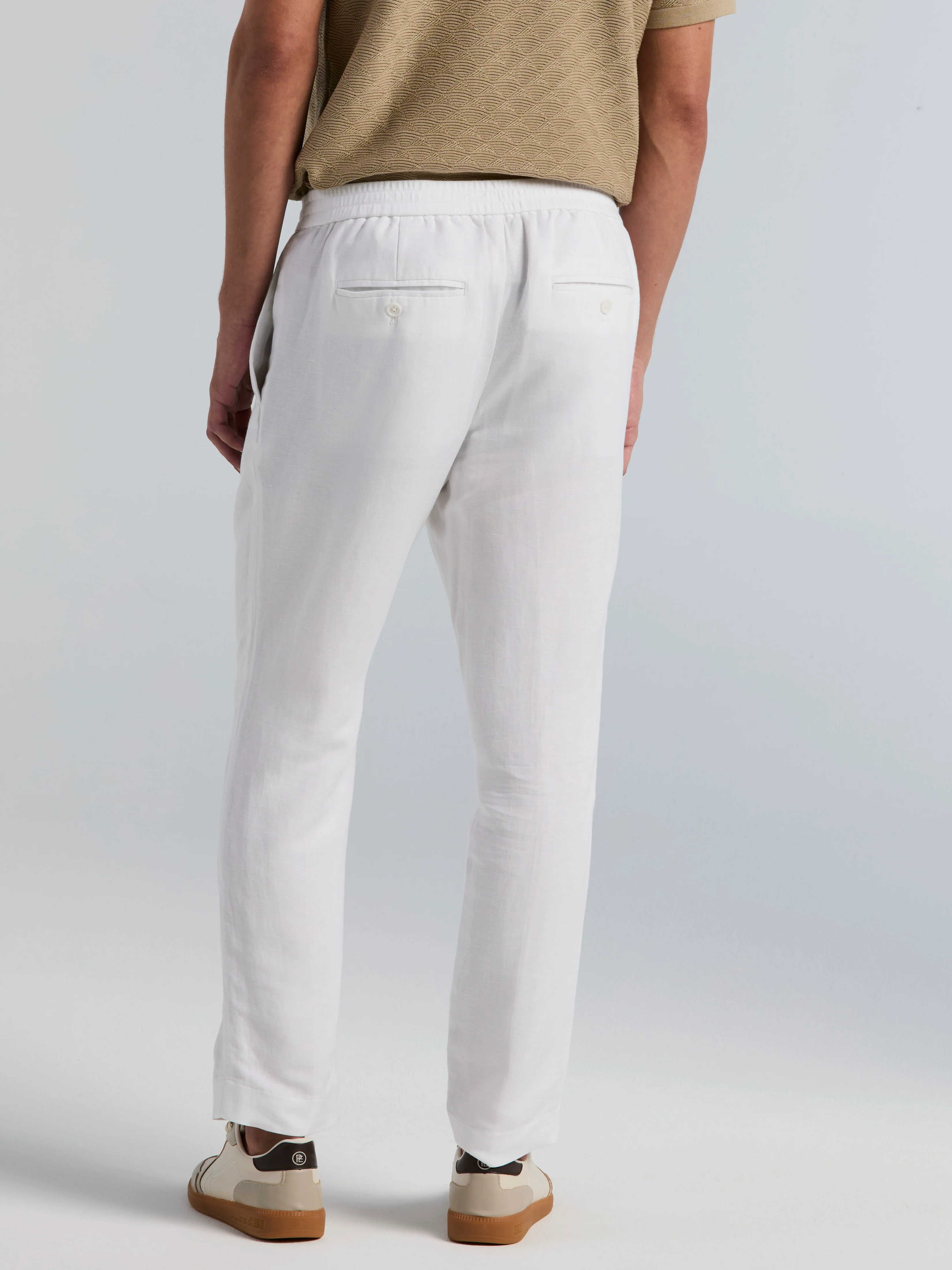 Slim Tapered EcoVero™ Linen Blend Drawstring Pant - Image 4