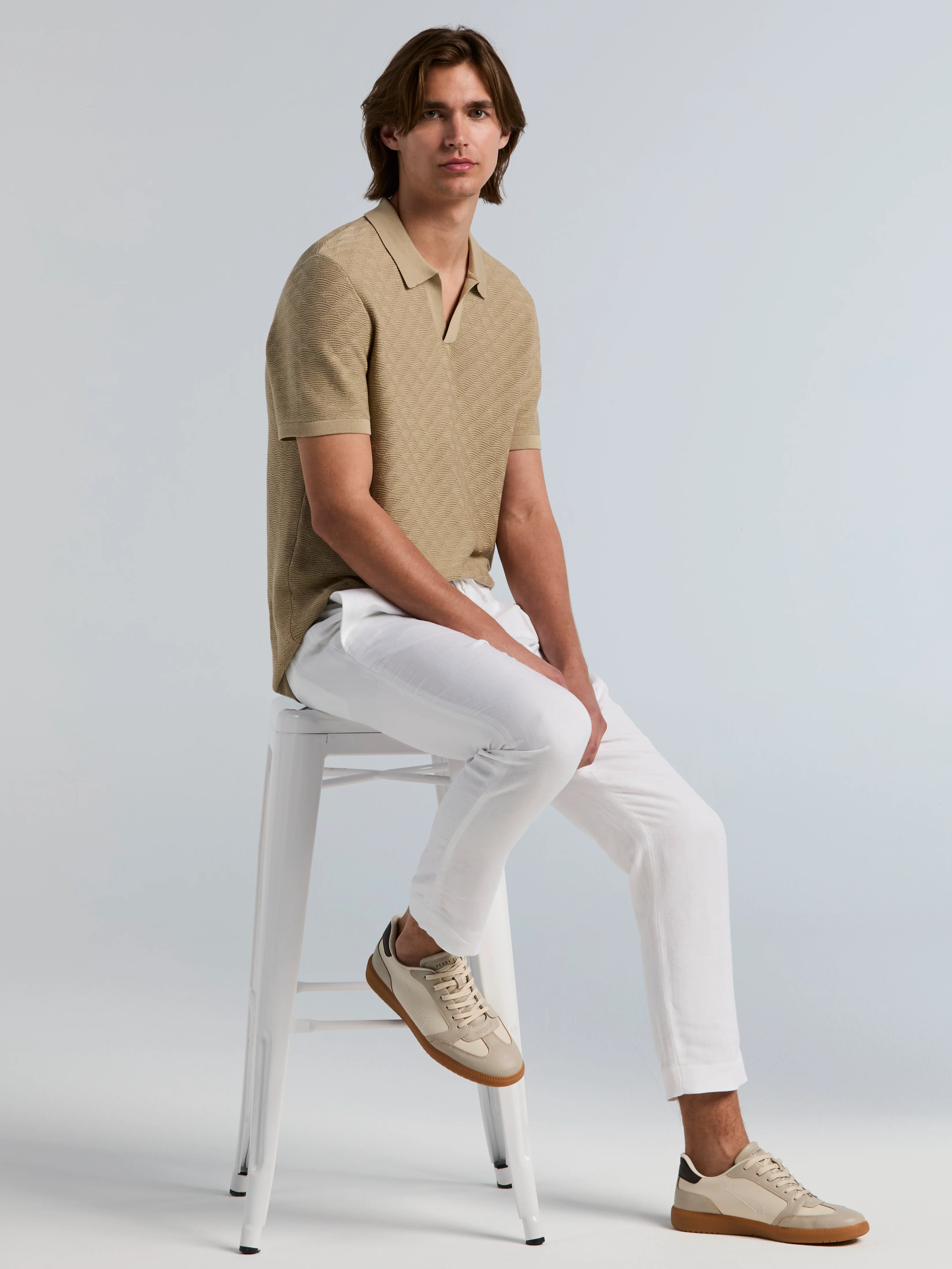 Slim Tapered EcoVero™ Linen Blend Drawstring Pant - Image 5