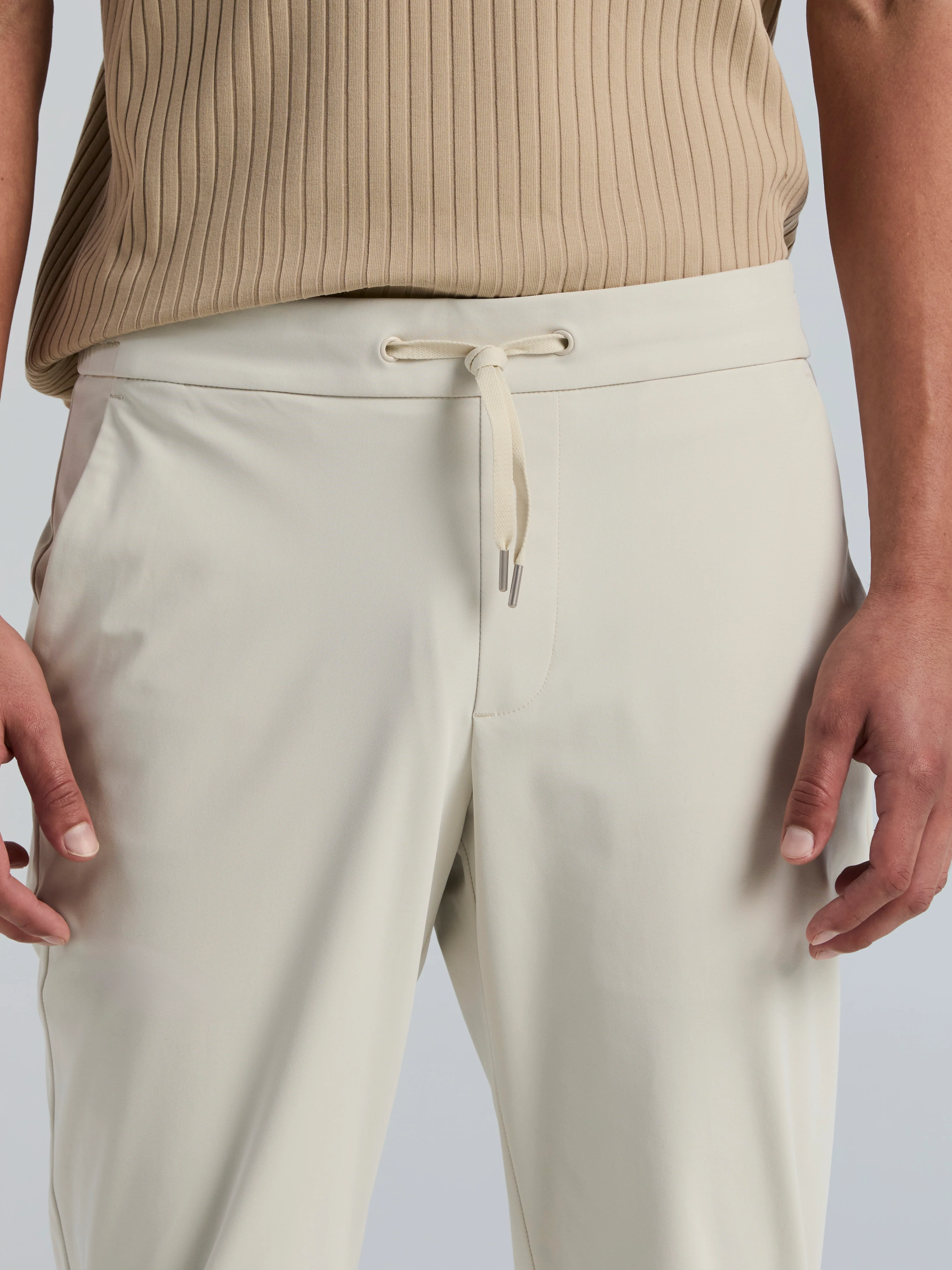 Slim Tapered Tricot Drawstring Pants - Image 3