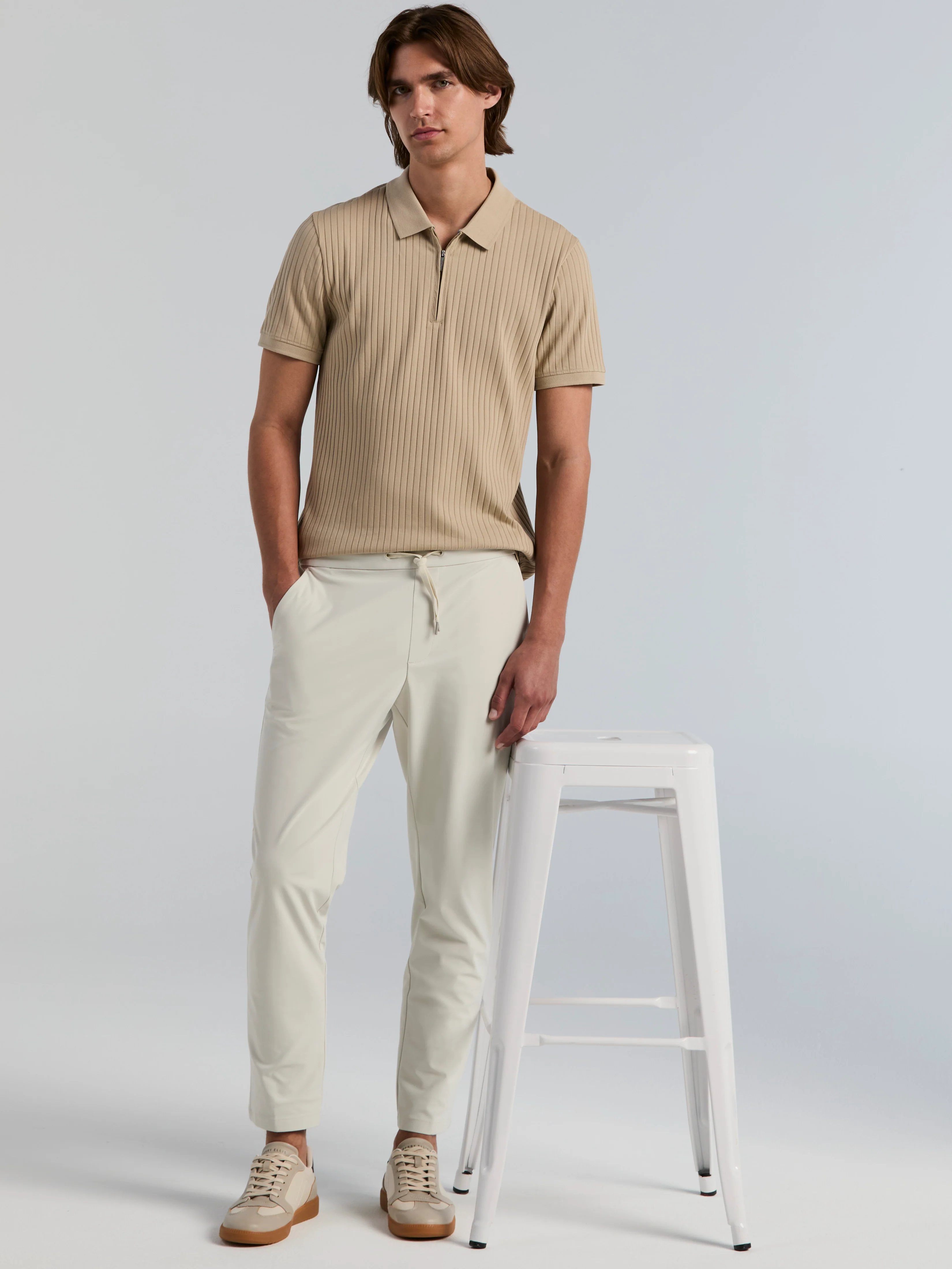 Slim Tapered Tricot Drawstring Pants - Image 4