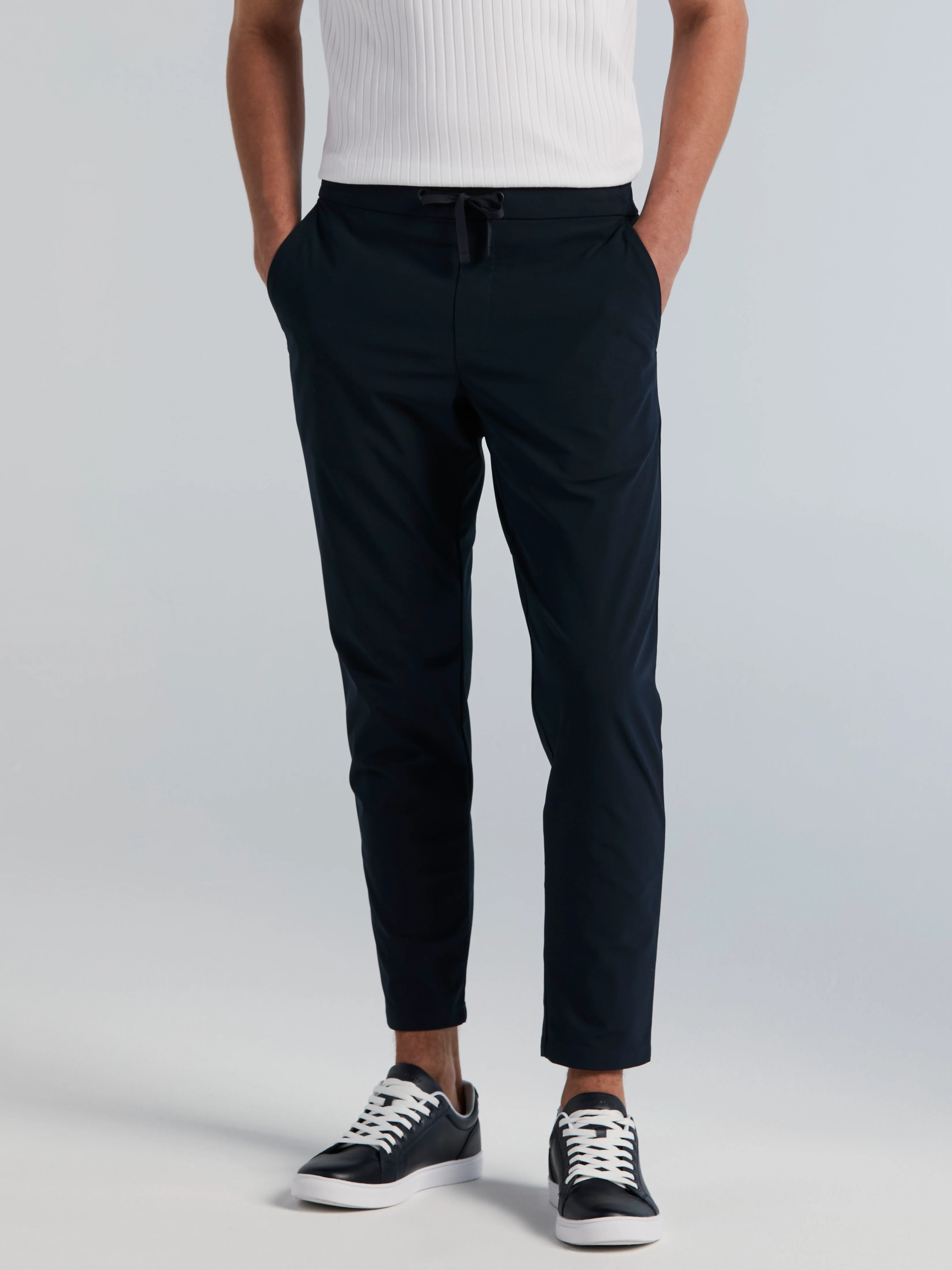Slim Tapered Tricot Drawstring Pants - Image 6