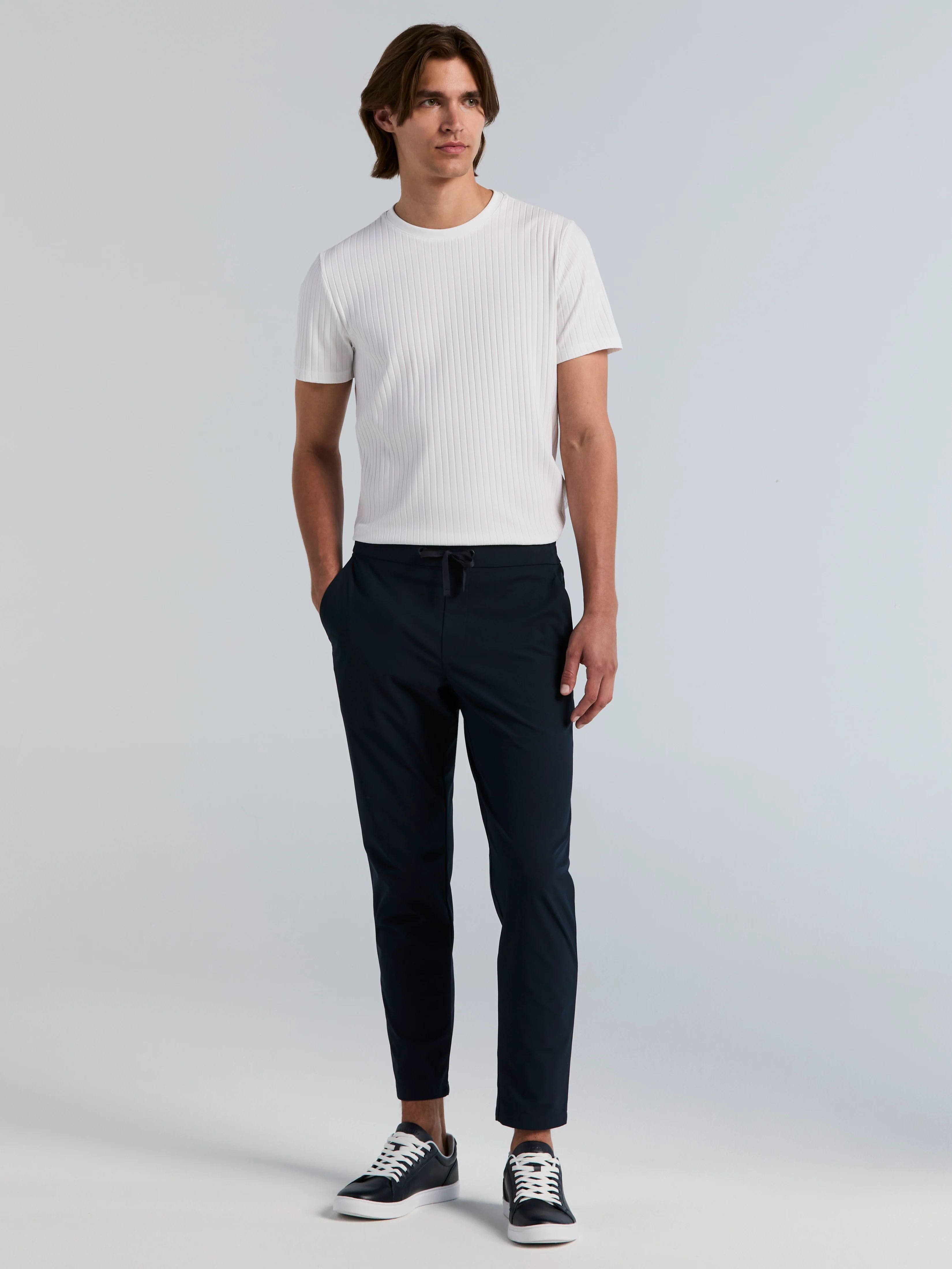 Slim Tapered Tricot Drawstring Pants - Image 7