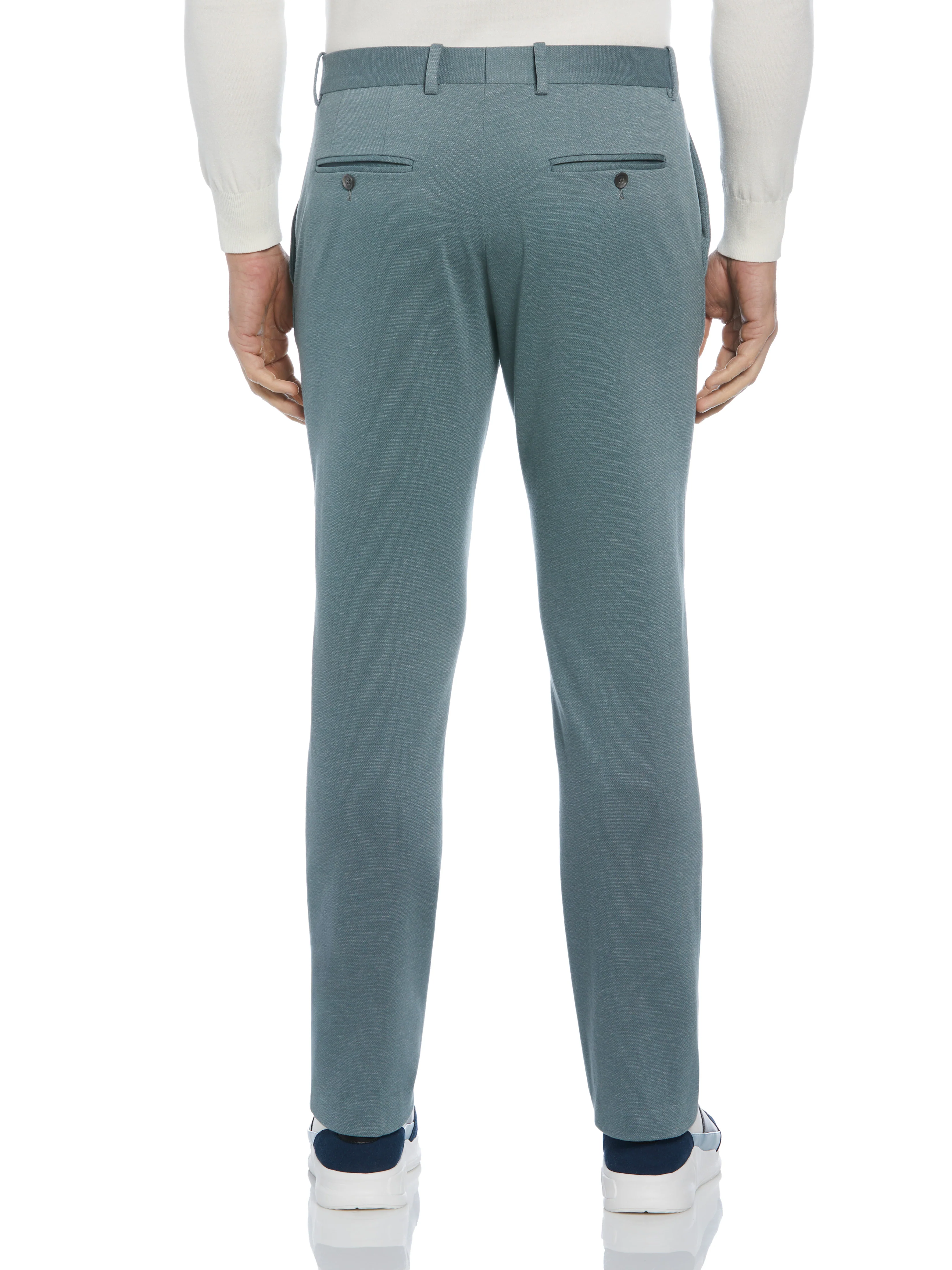 Smart Knit Two Tone Slim Fit Suit Pants - Image 3