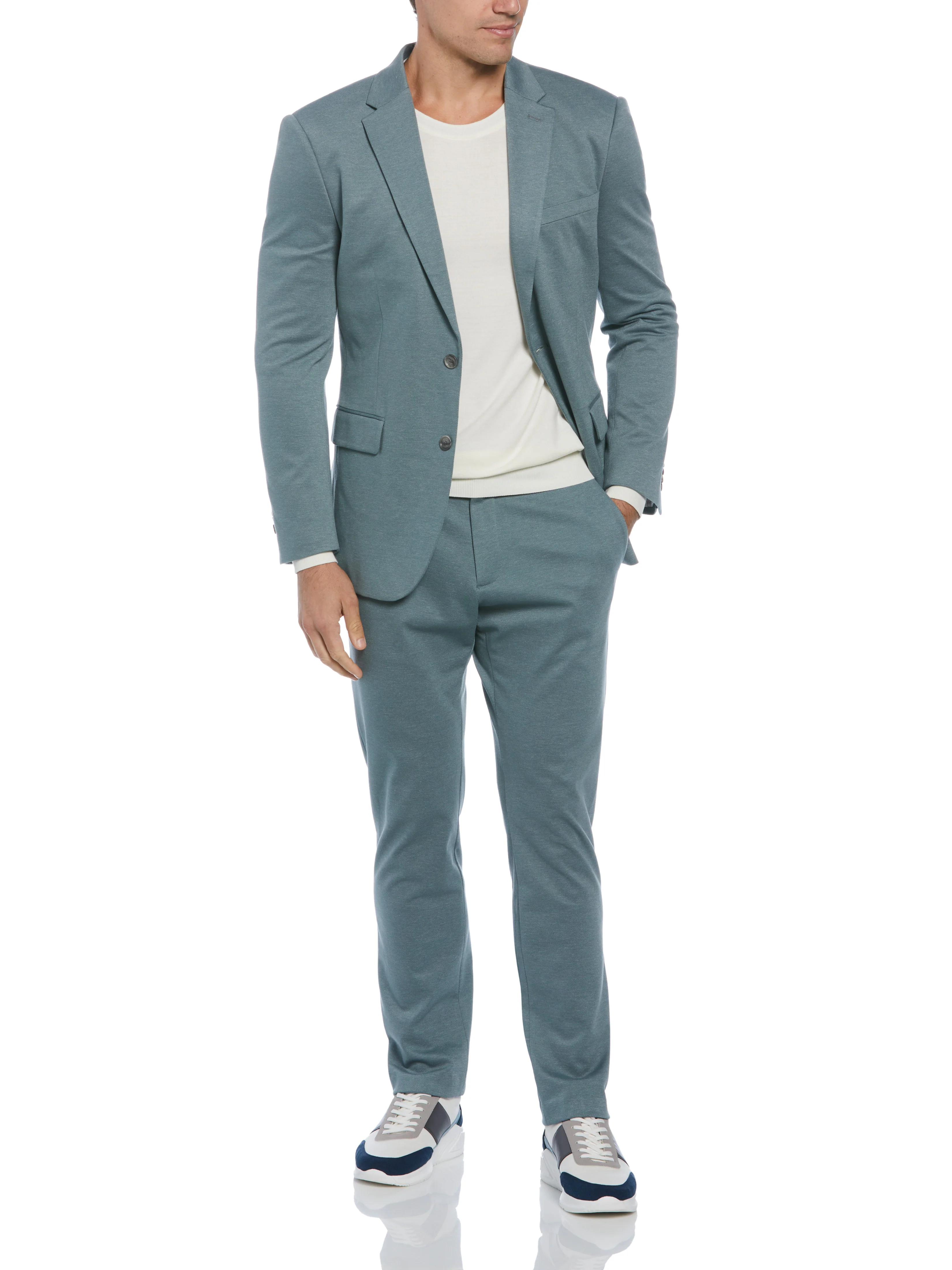 Smart Knit Two Tone Suit Jacket - Image 5