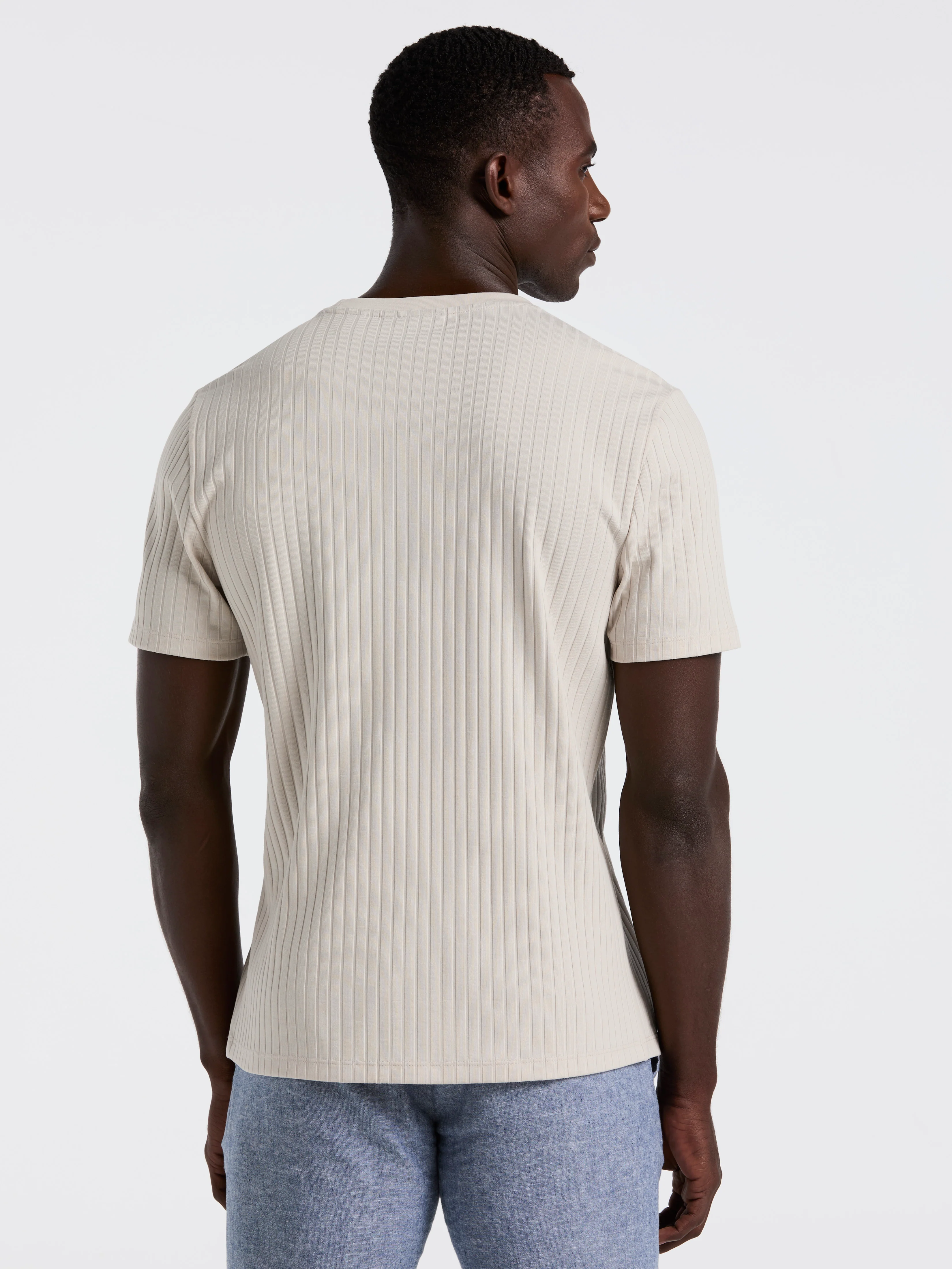 Ribbed Crew Neck Tee - Image 36