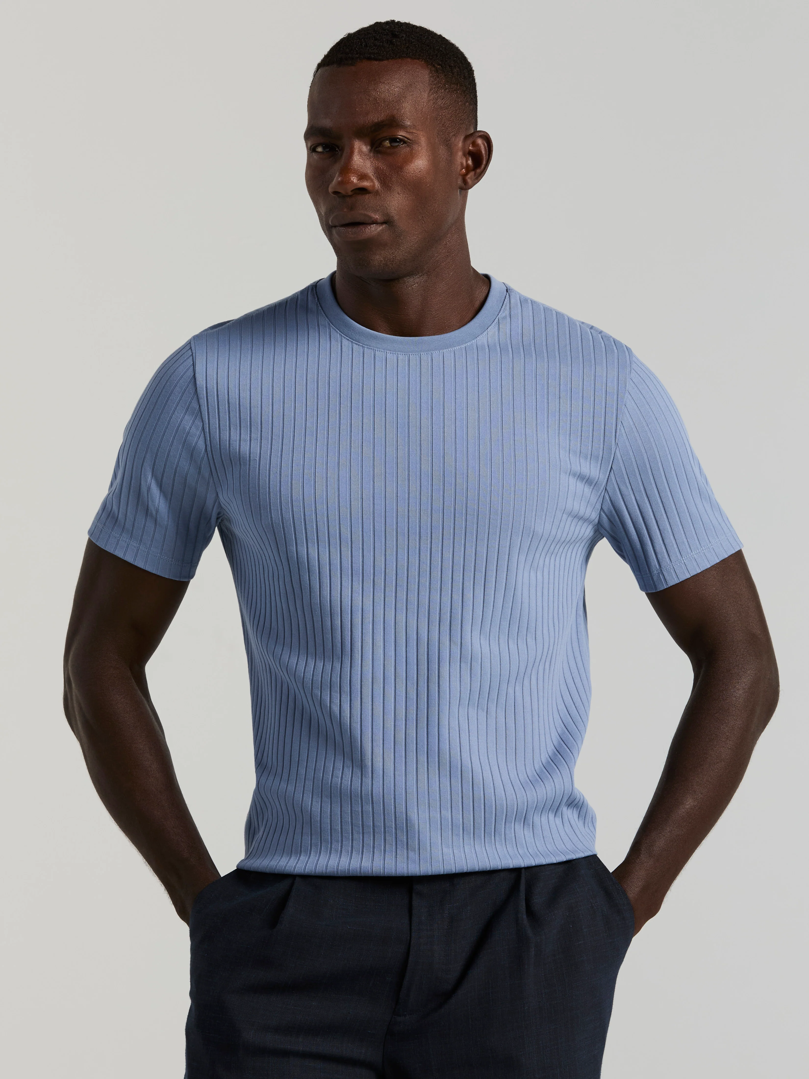 Ribbed Crew Neck Tee - Image 4