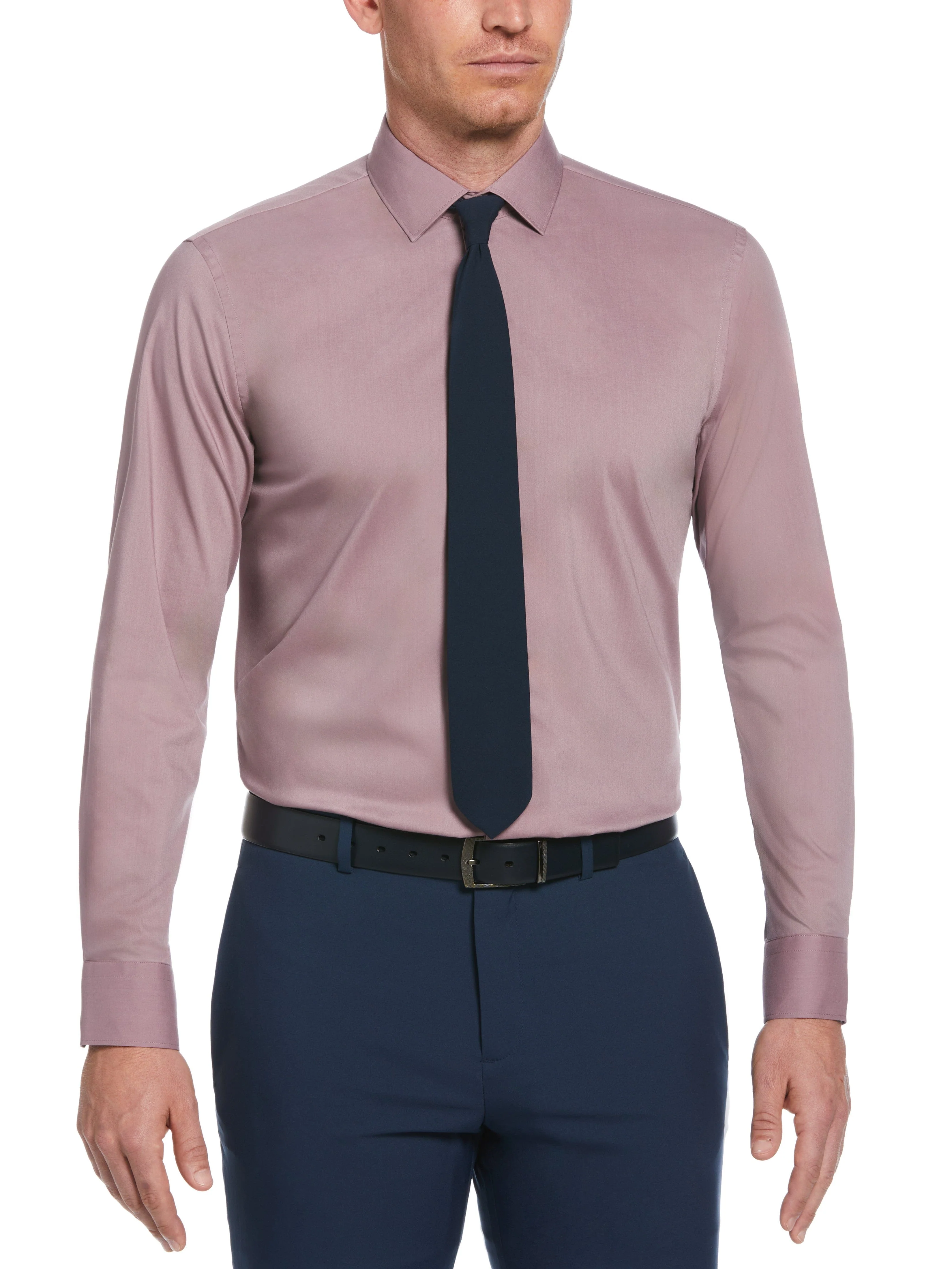 Slim Fit Solid Dress Shirt - Image 25