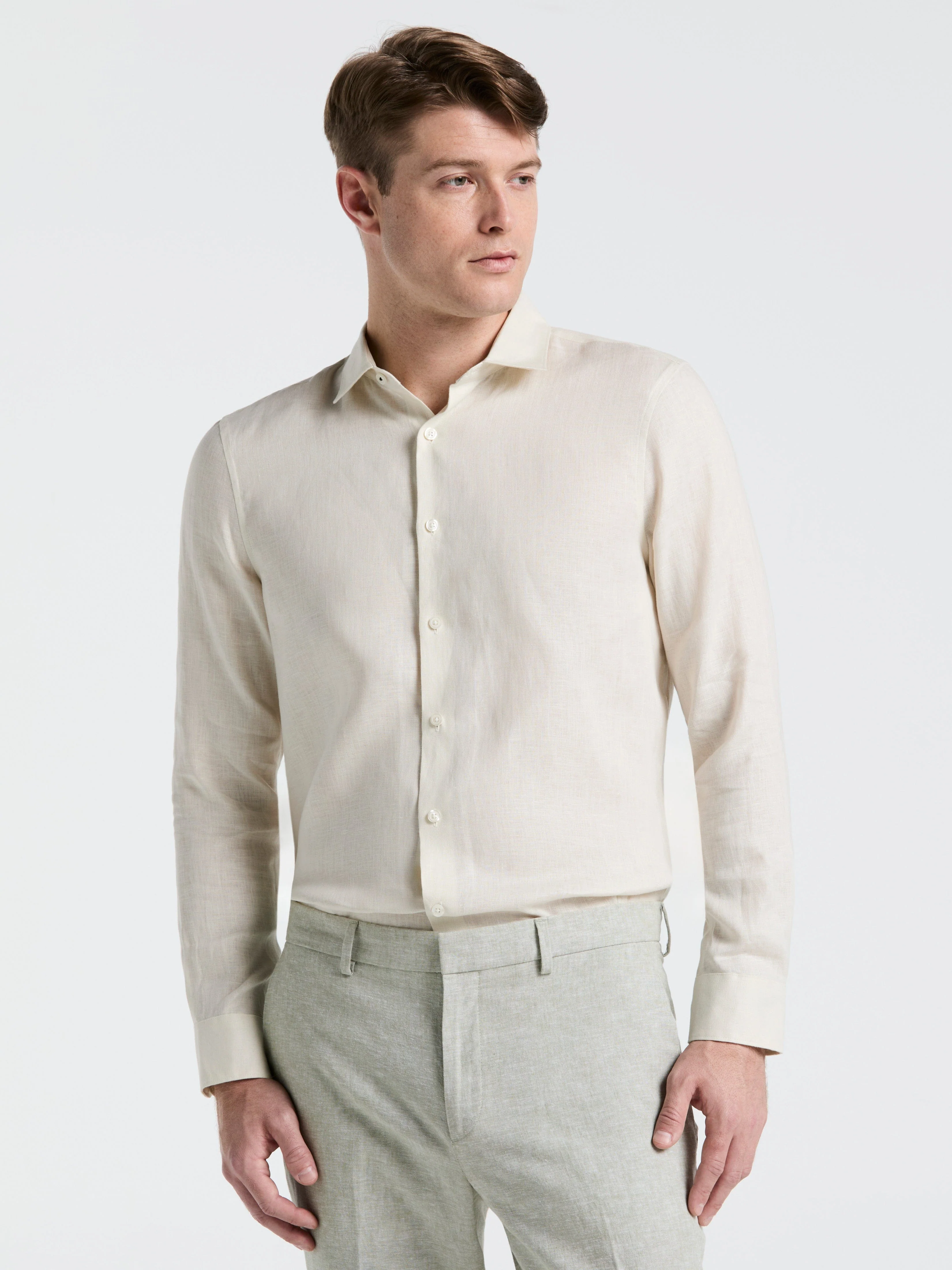 Linen Long Sleeve Shirt - Image 13