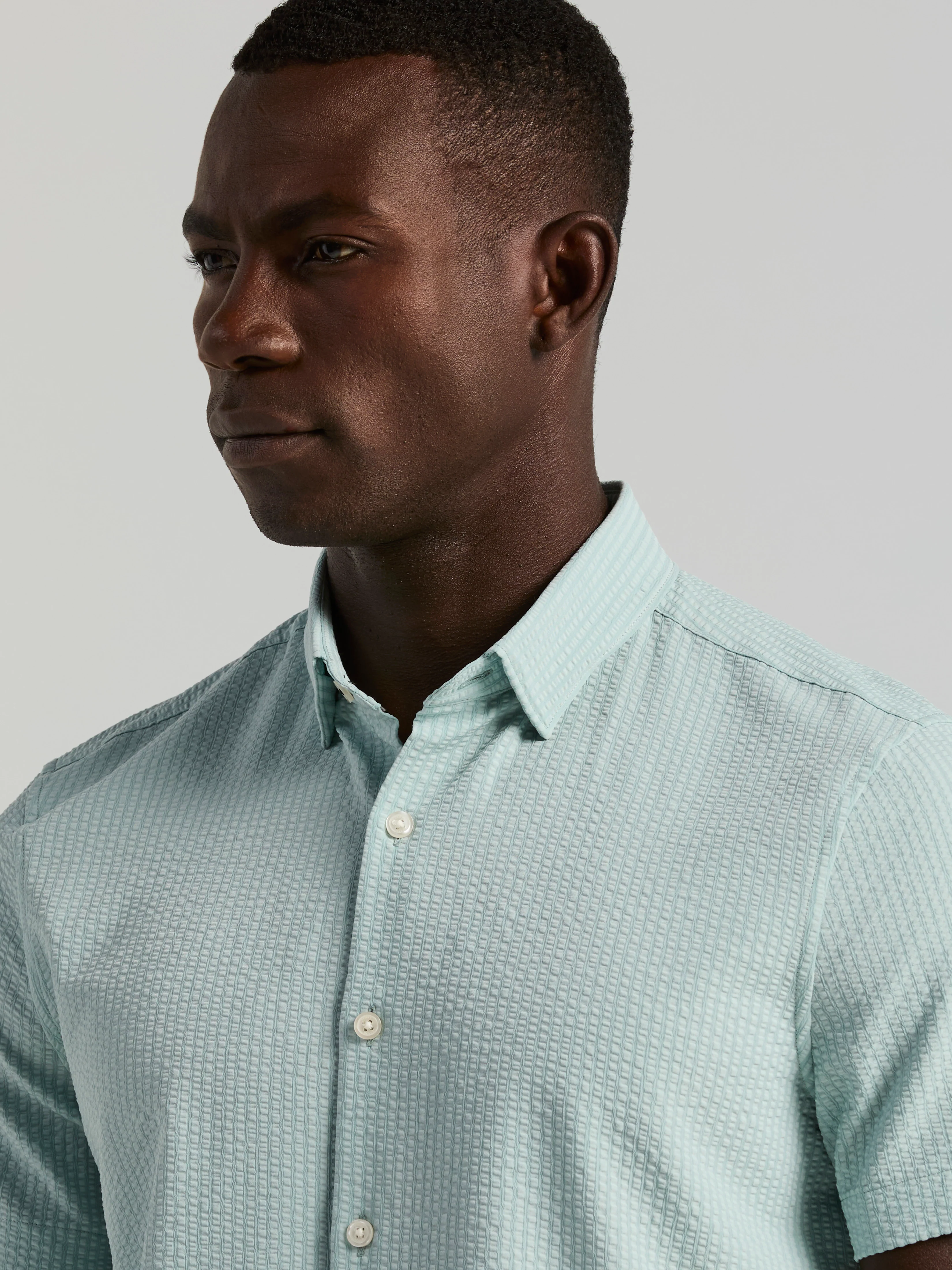Slim Fit Stretch Seersucker Shirt - Image 12