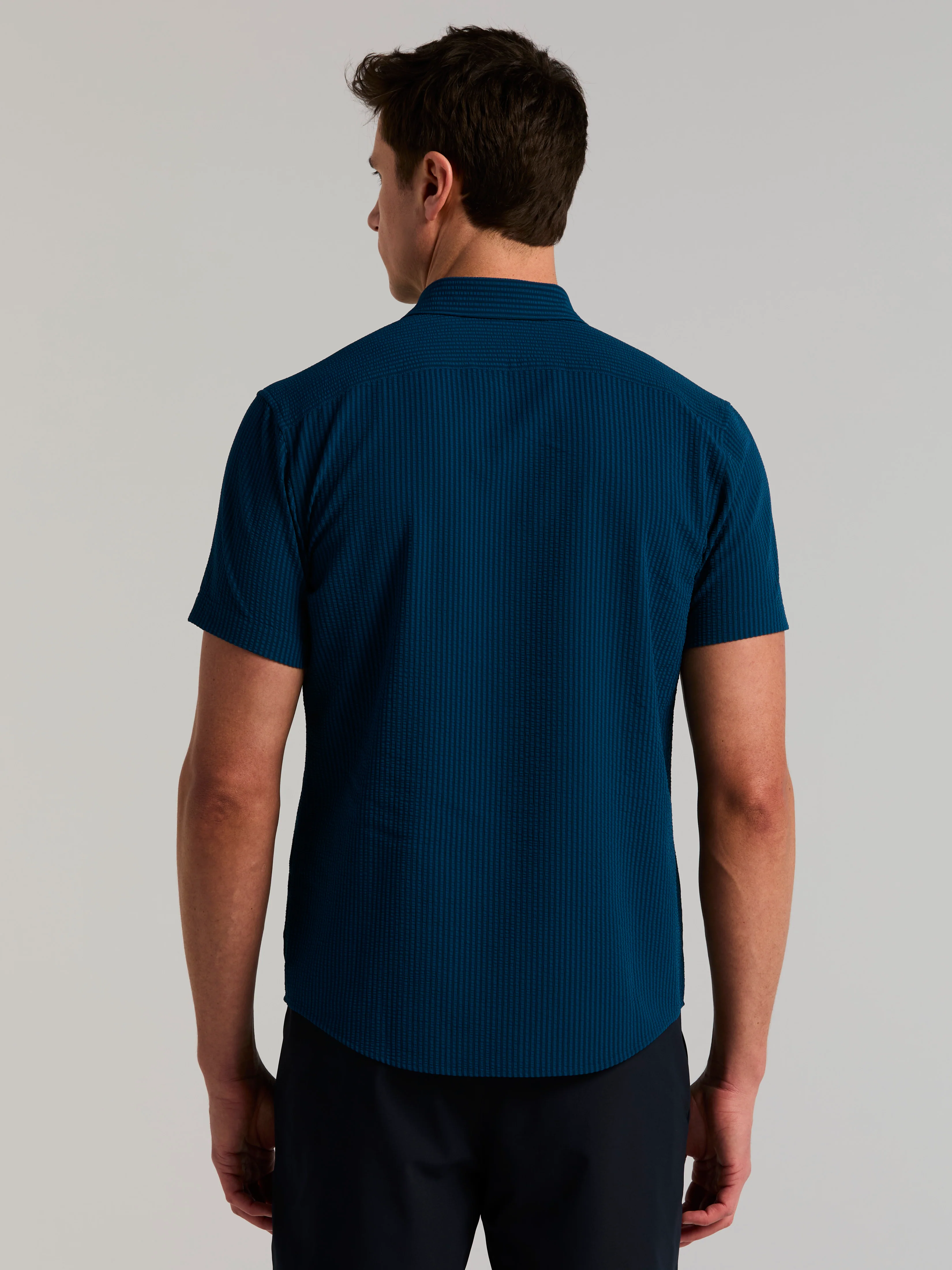 Slim Fit Stretch Seersucker Shirt - Image 8