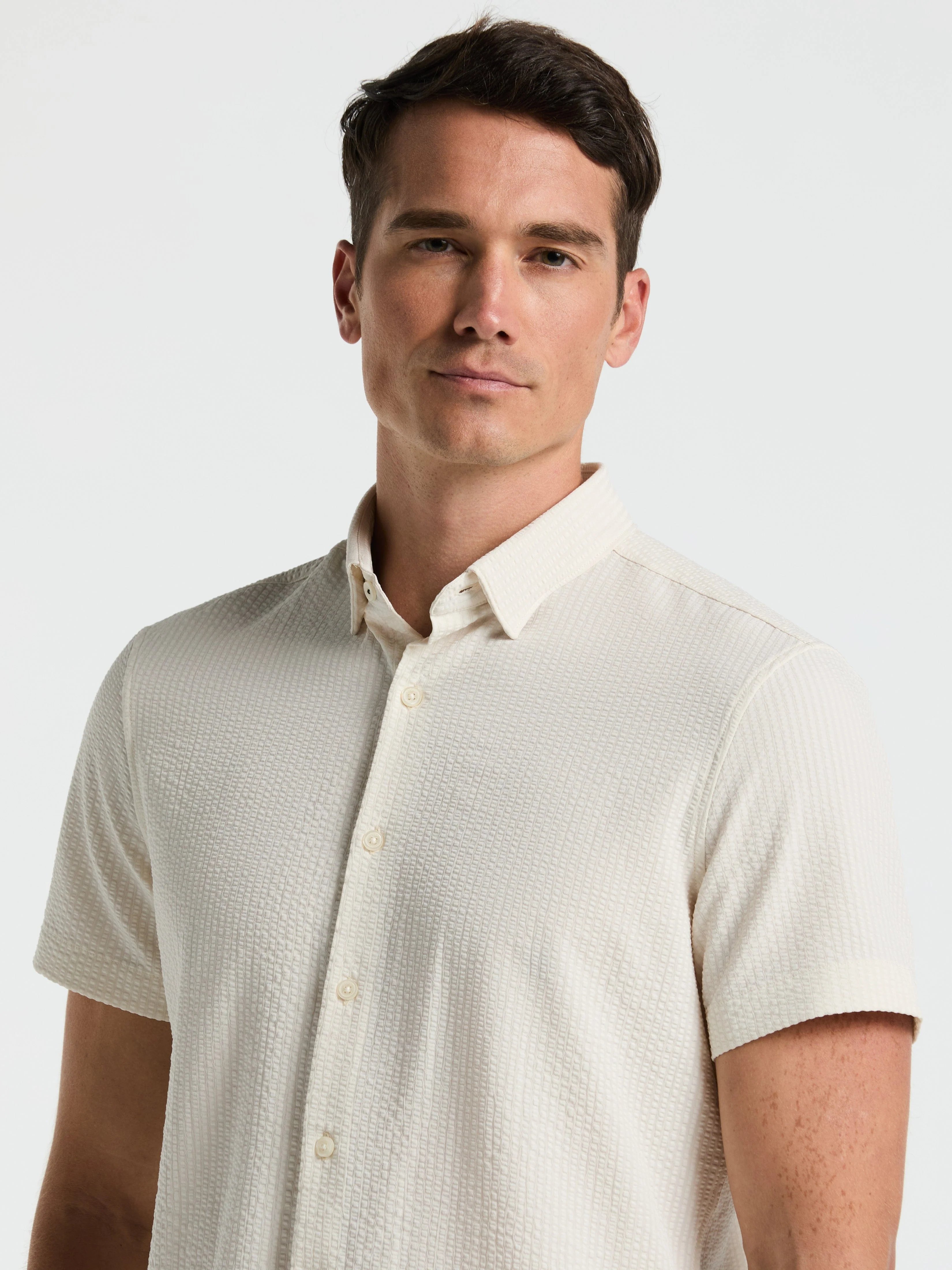 Stretch Seersucker Slim Fit Shirt - Image 3