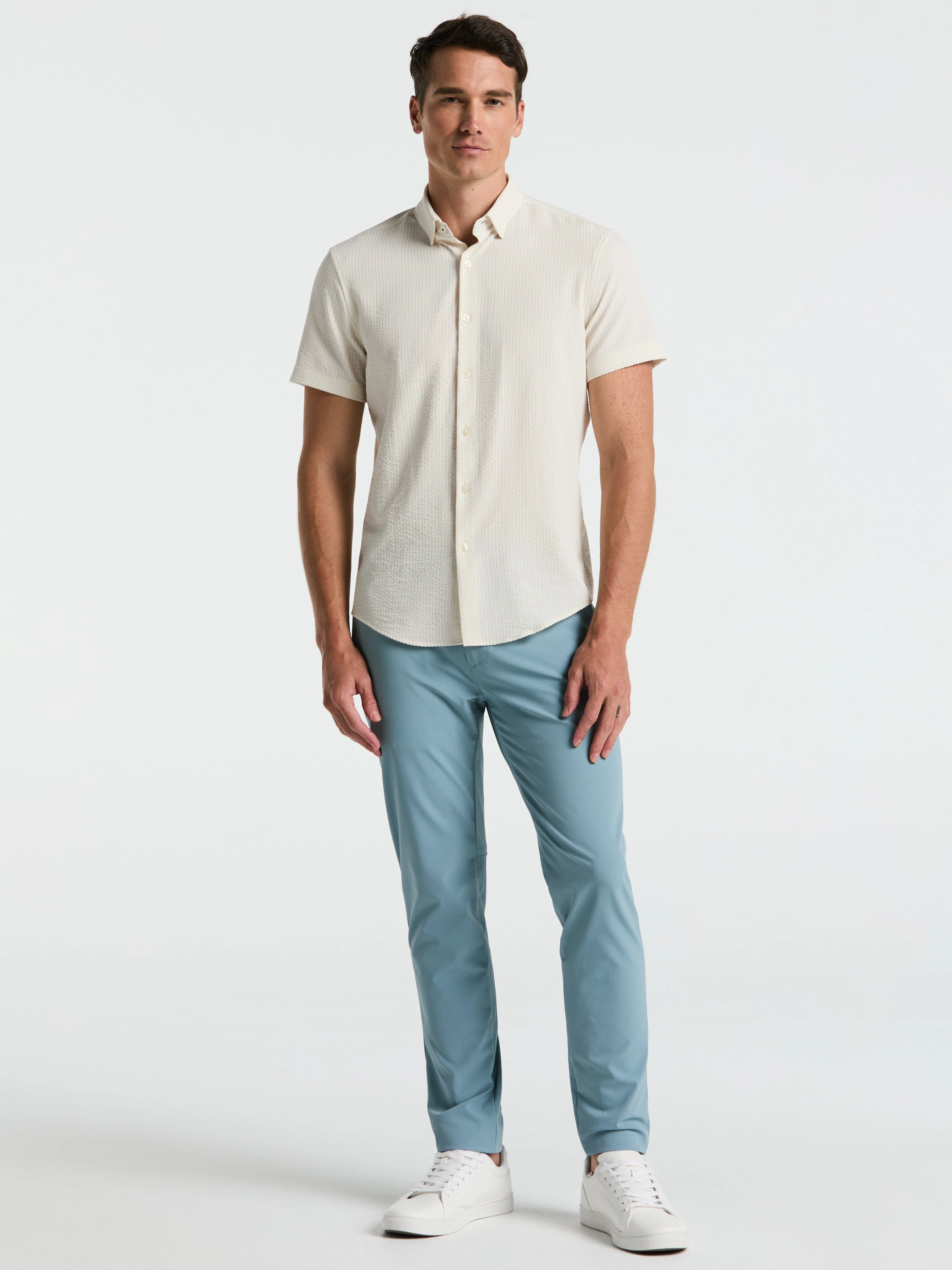 Stretch Seersucker Slim Fit Shirt - Image 4