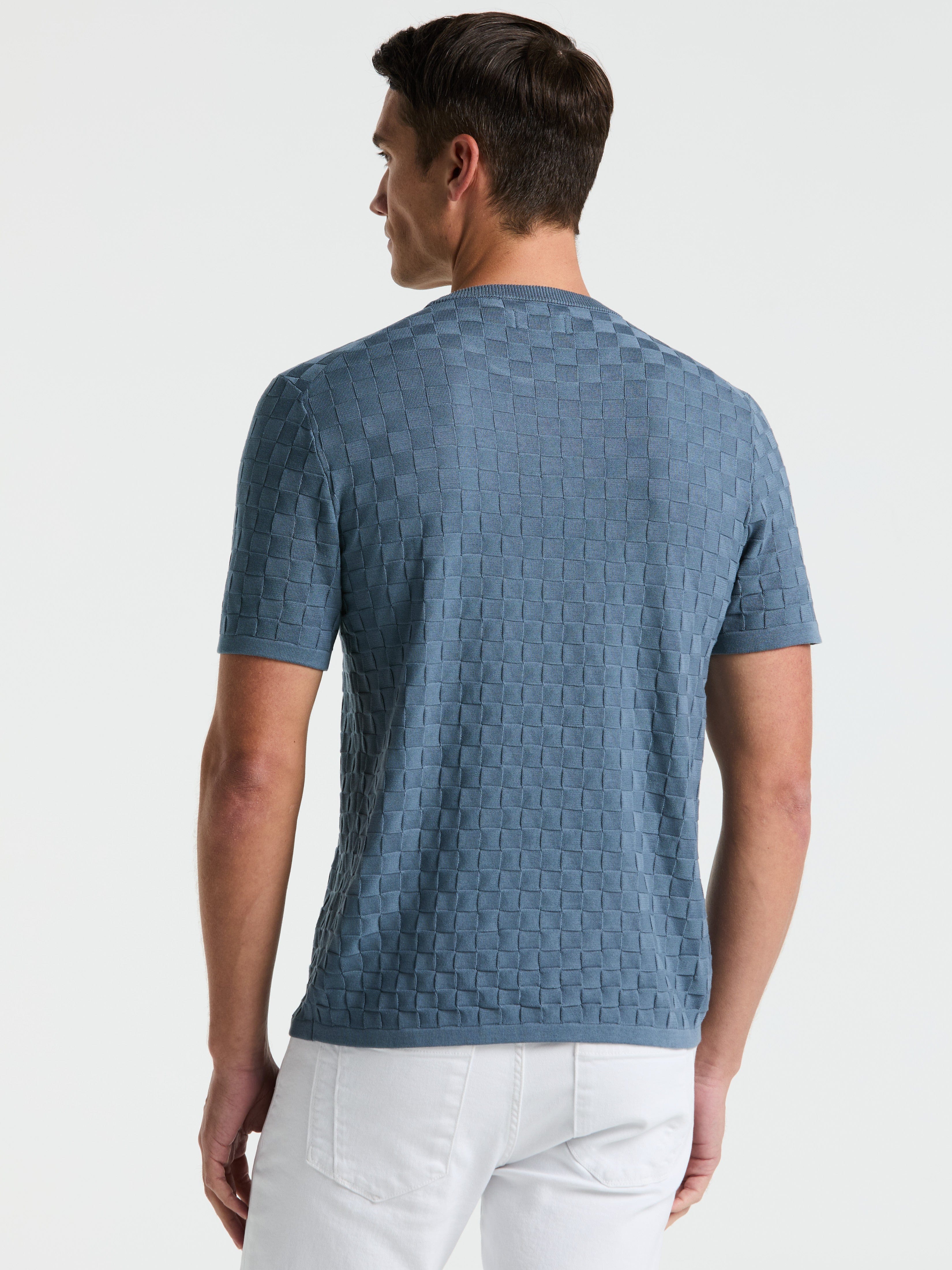 Square Pattern Crew Neck Sweater Tee - Image 16