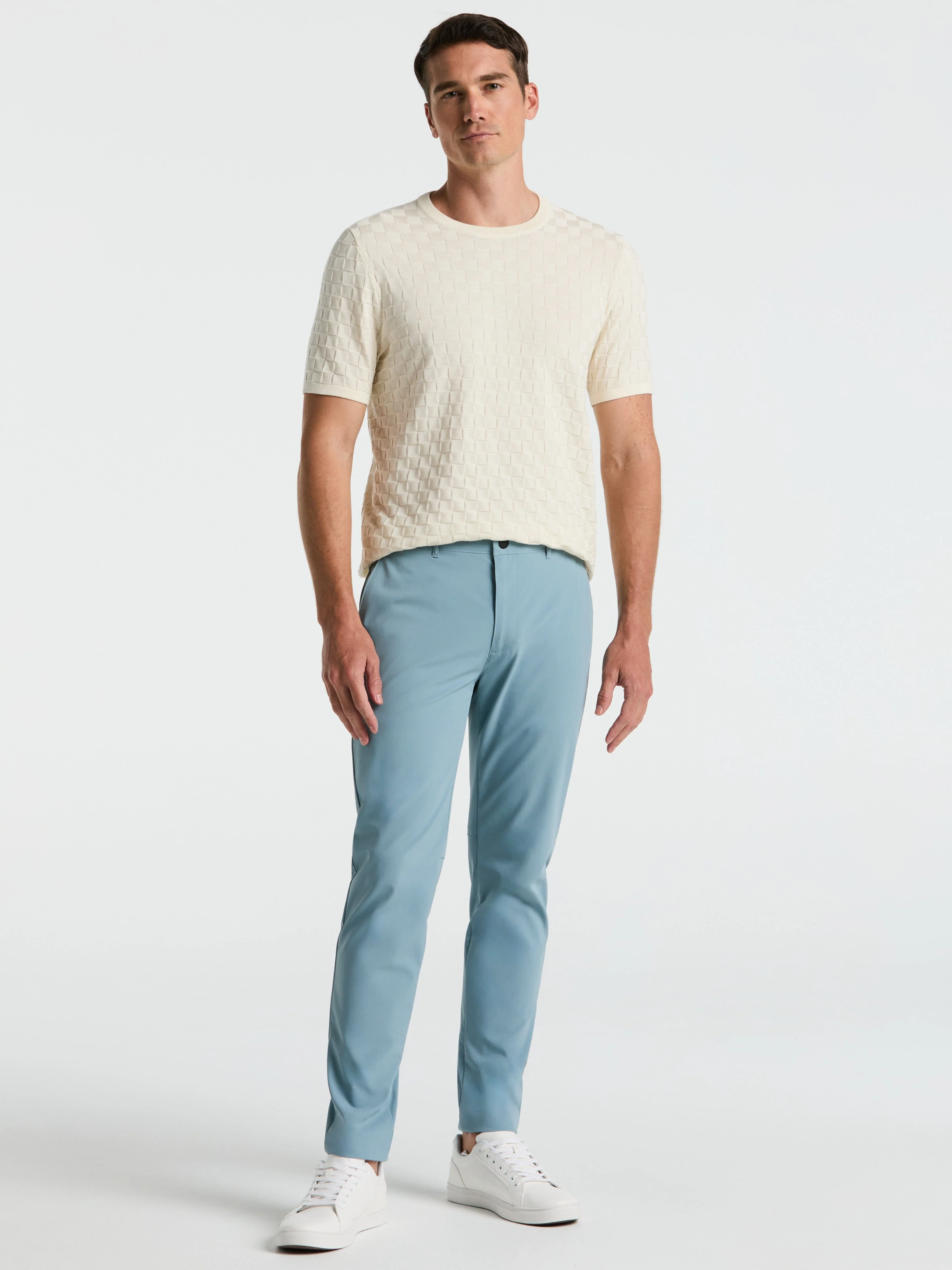 Square Pattern Crew Neck Sweater Tee - Image 4