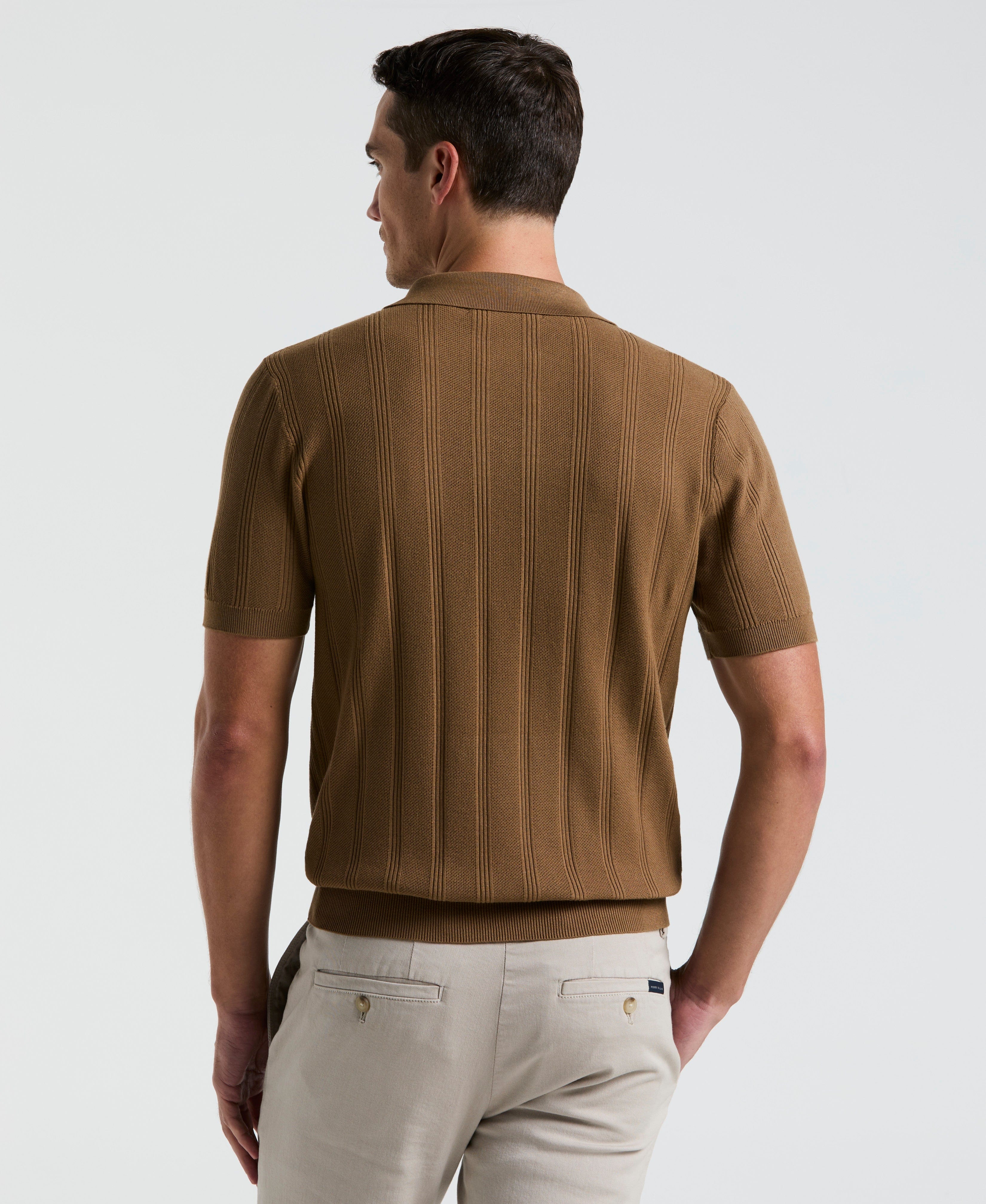 Mesh Stripe Sweater Polo - Image 2