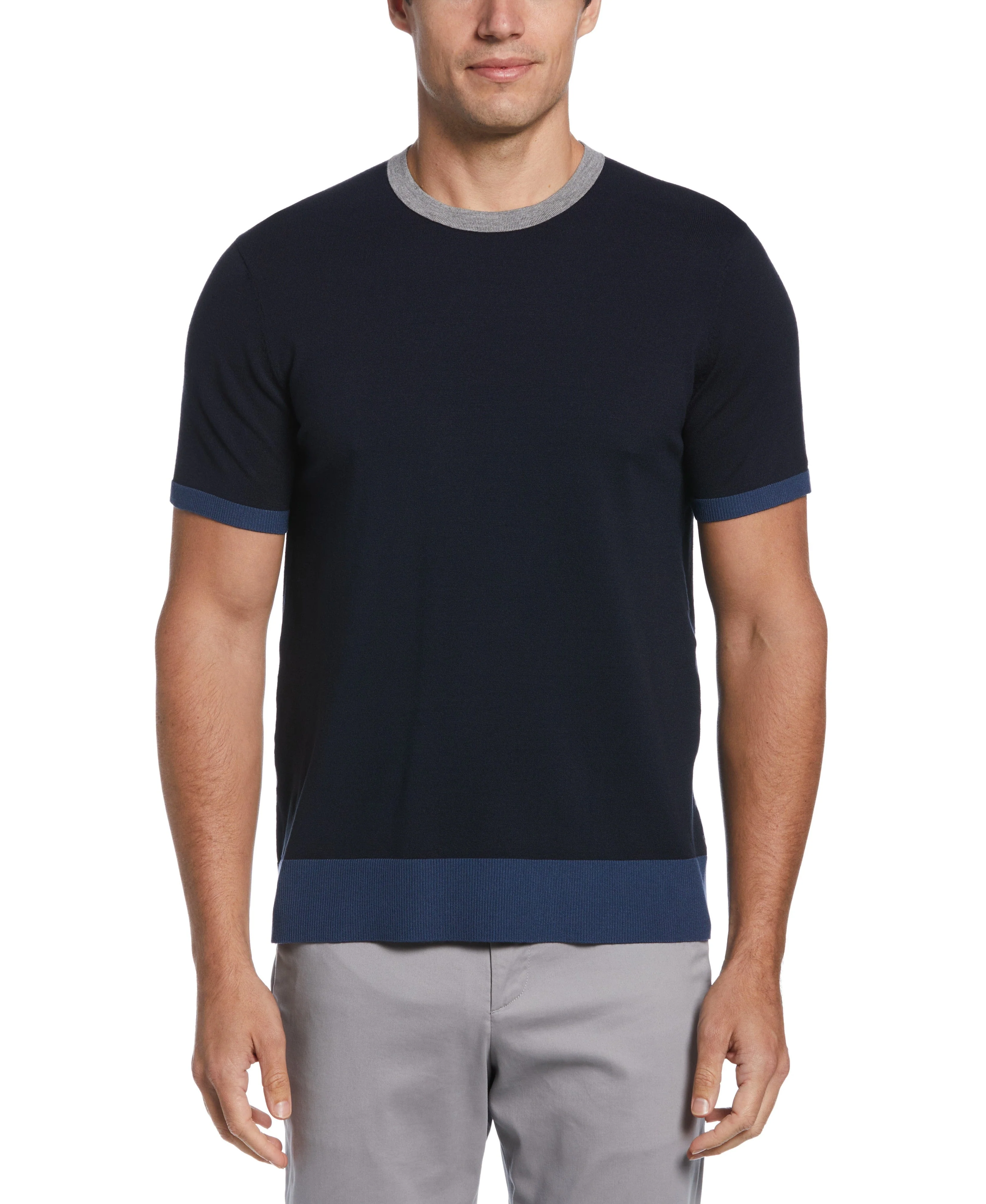 Tech Contrast Rib Crew Neck Sweater - Image 3