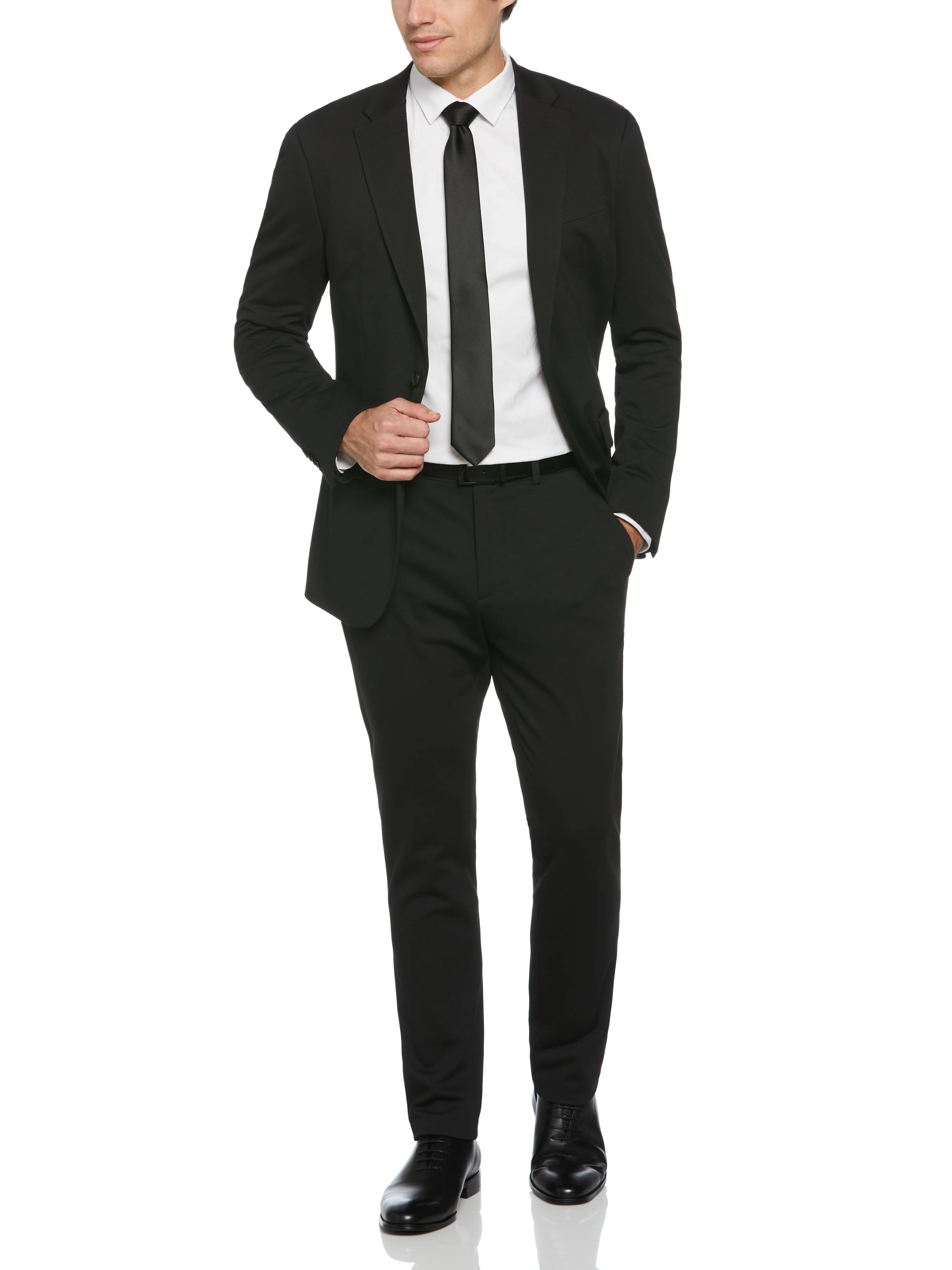 Textured Knit Solid Suit Jacket - Image 2