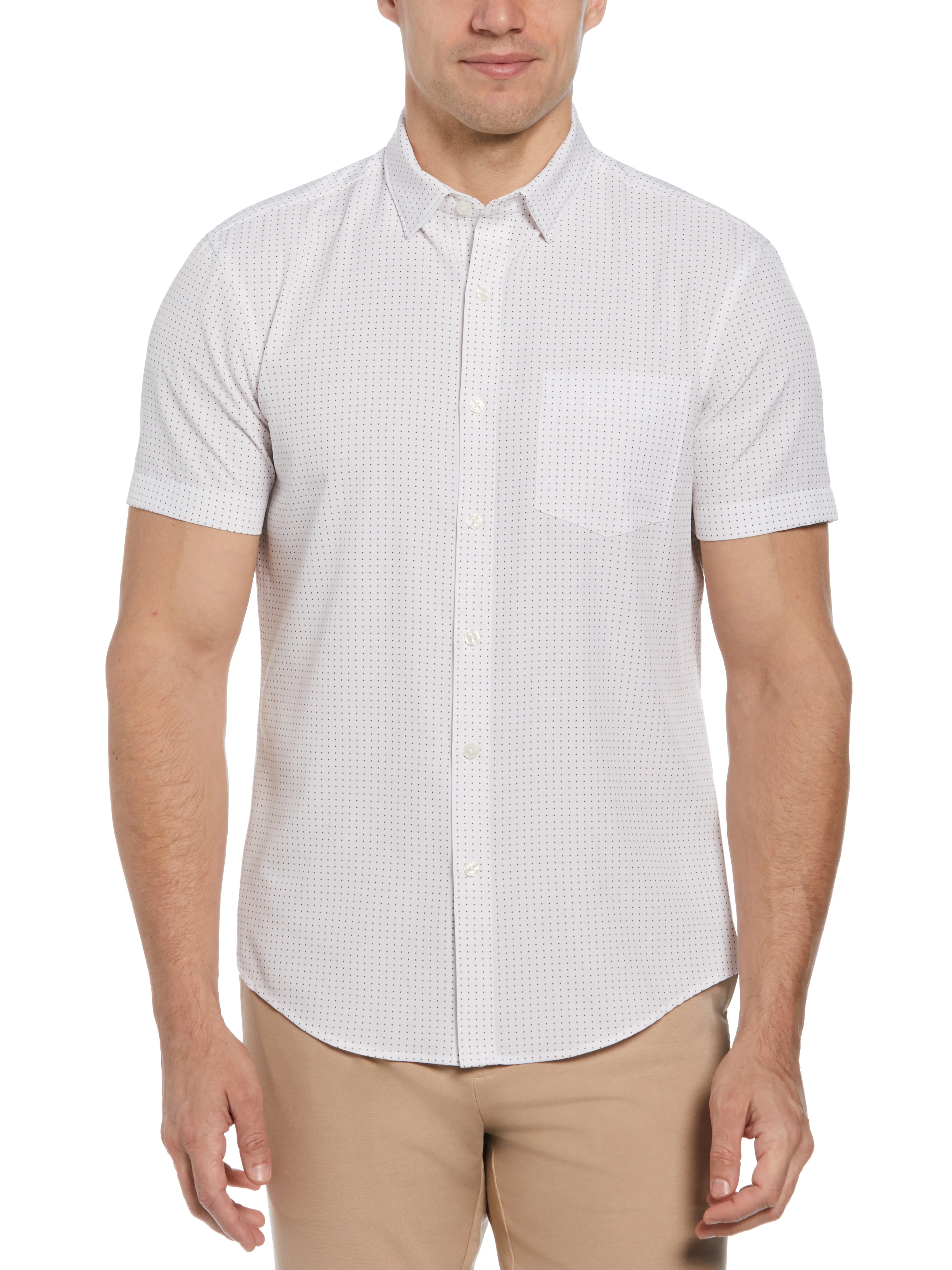 Big & Tall Total Stretch Dot Print Shirt - Image 4