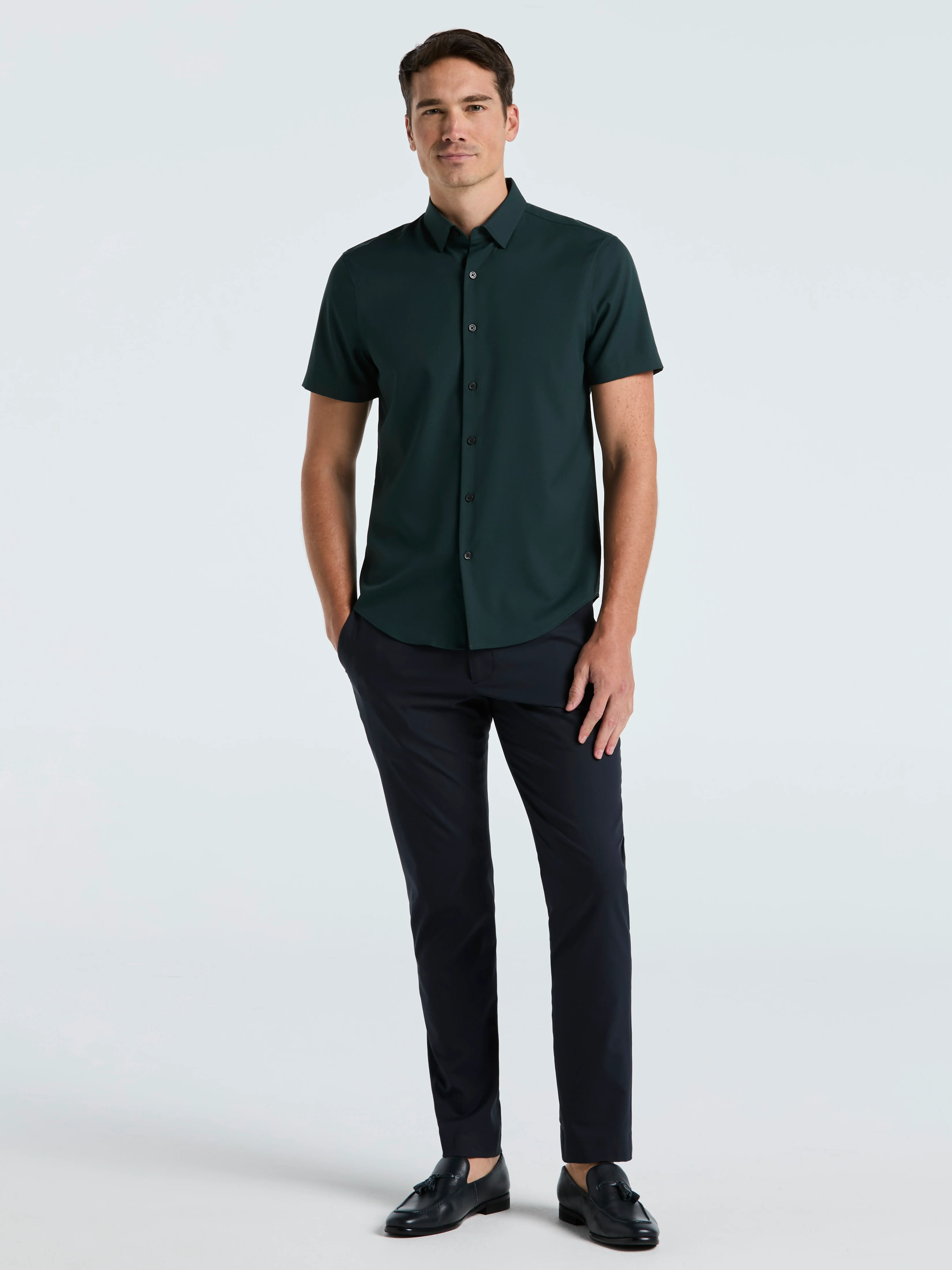 Slim Fit Total Stretch Solid Shirt - Image 7