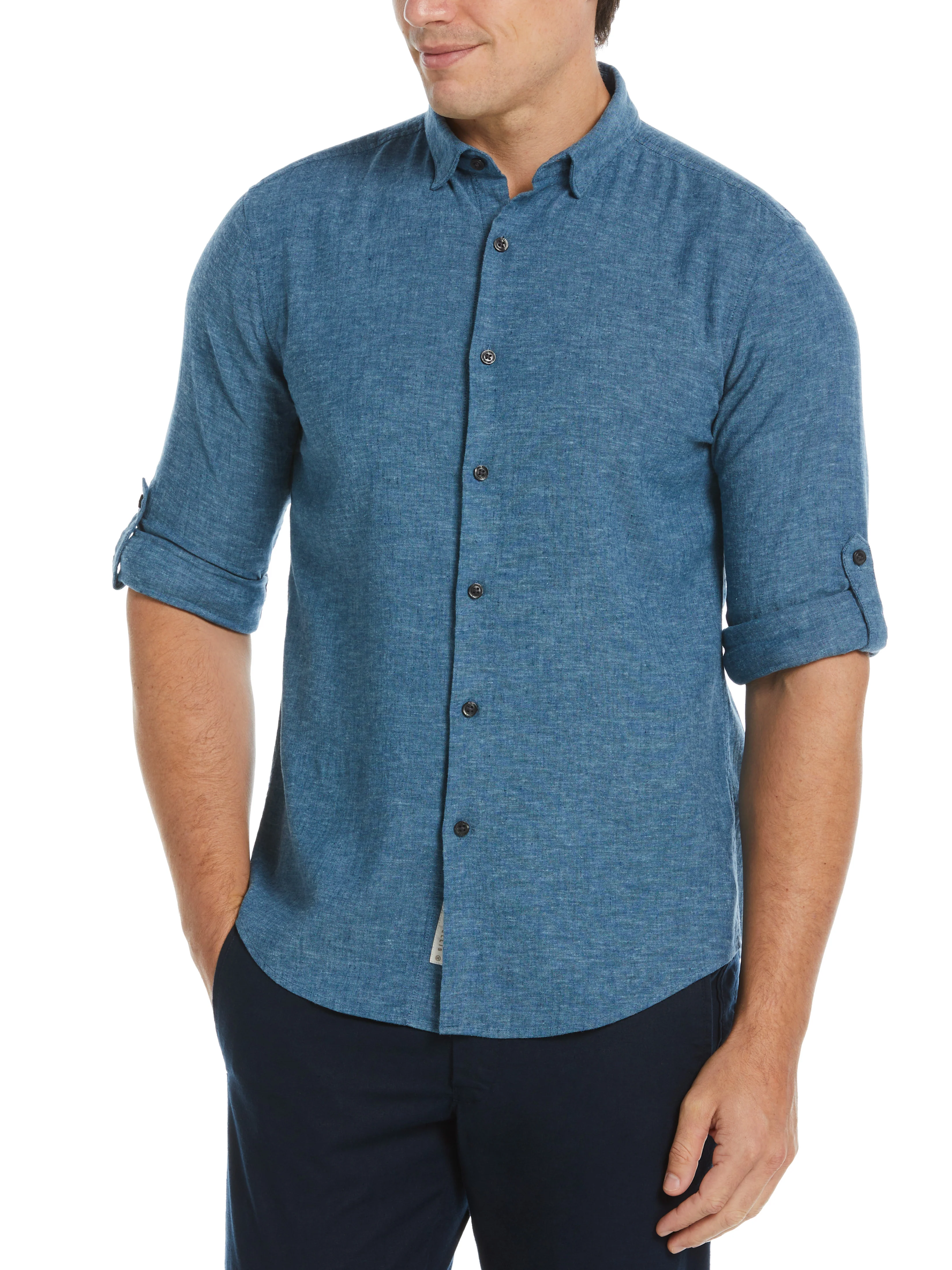 Untucked Linen Blend Stripe Shirt - Image 15