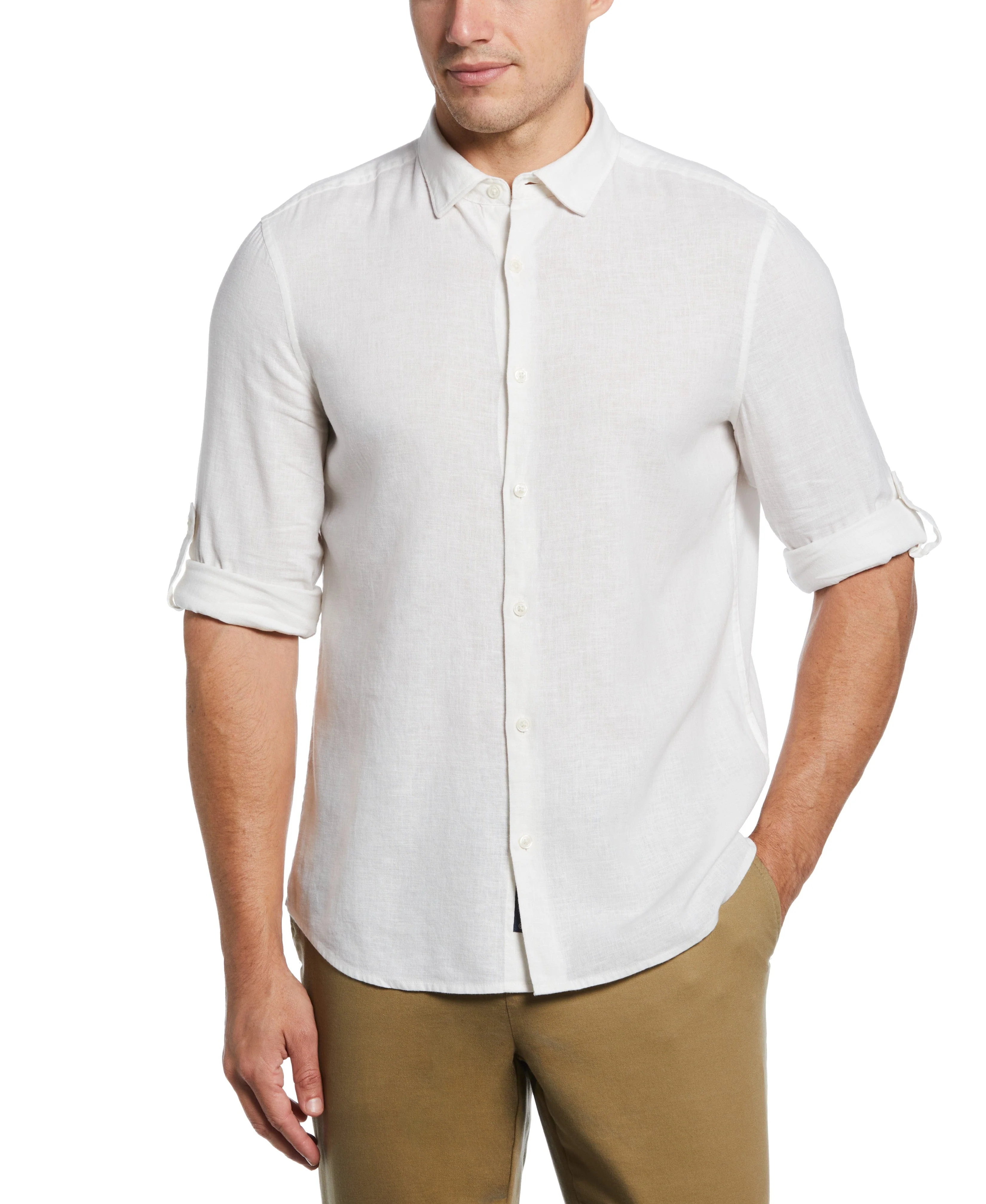 Untucked Linen Blend Stripe Shirt - Image 4