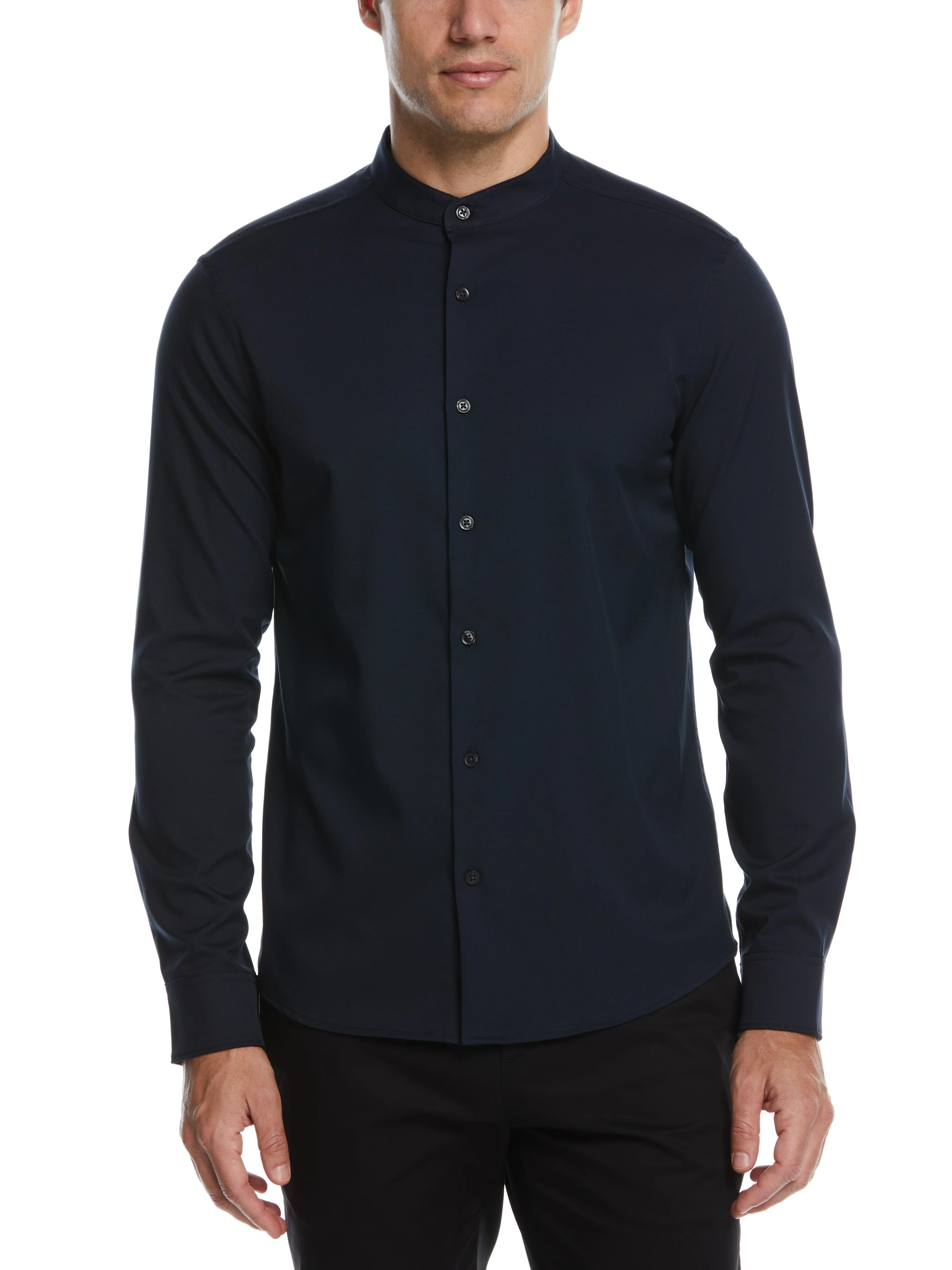 Untucked Slim Fit Total Stretch Banded Collar Shirt - Image 10